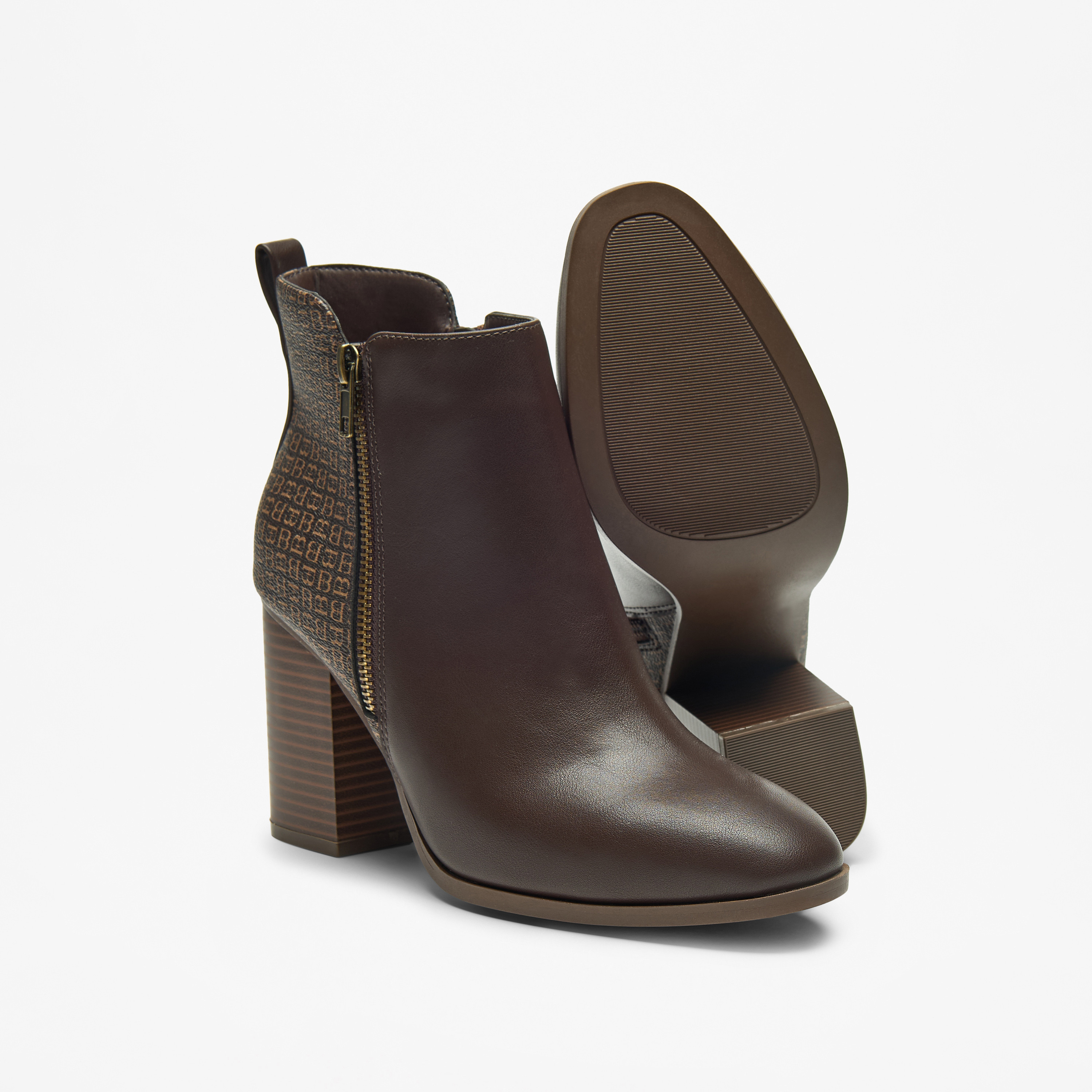 Flora Bella Logo Detail Ankle Boots with Block Heels and Zip Closure-women-shoes-boots-image-4
