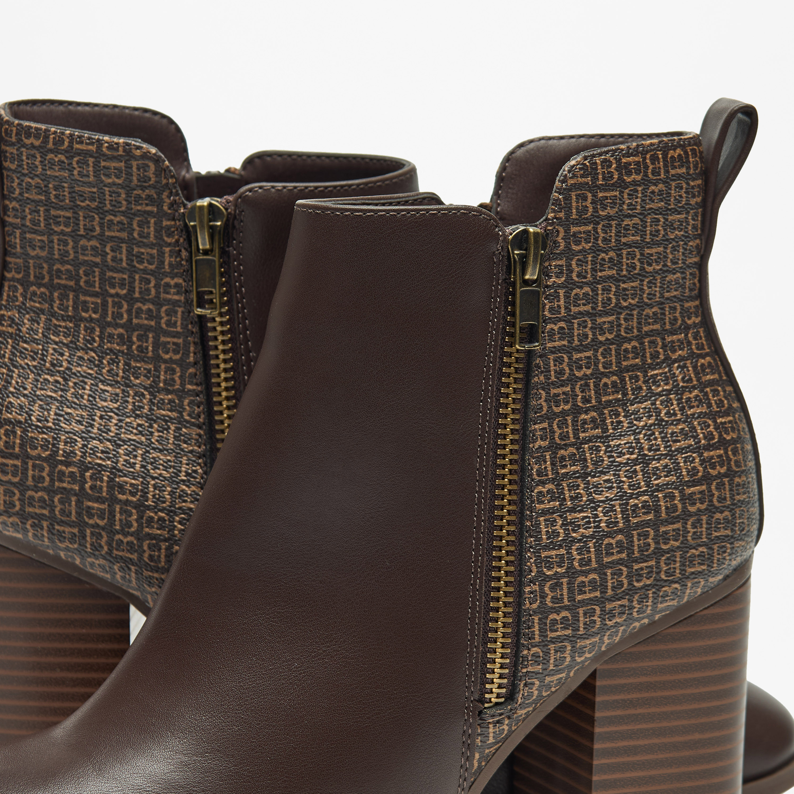 Flora Bella Logo Detail Ankle Boots with Block Heels and Zip Closure-women-shoes-boots-image-5