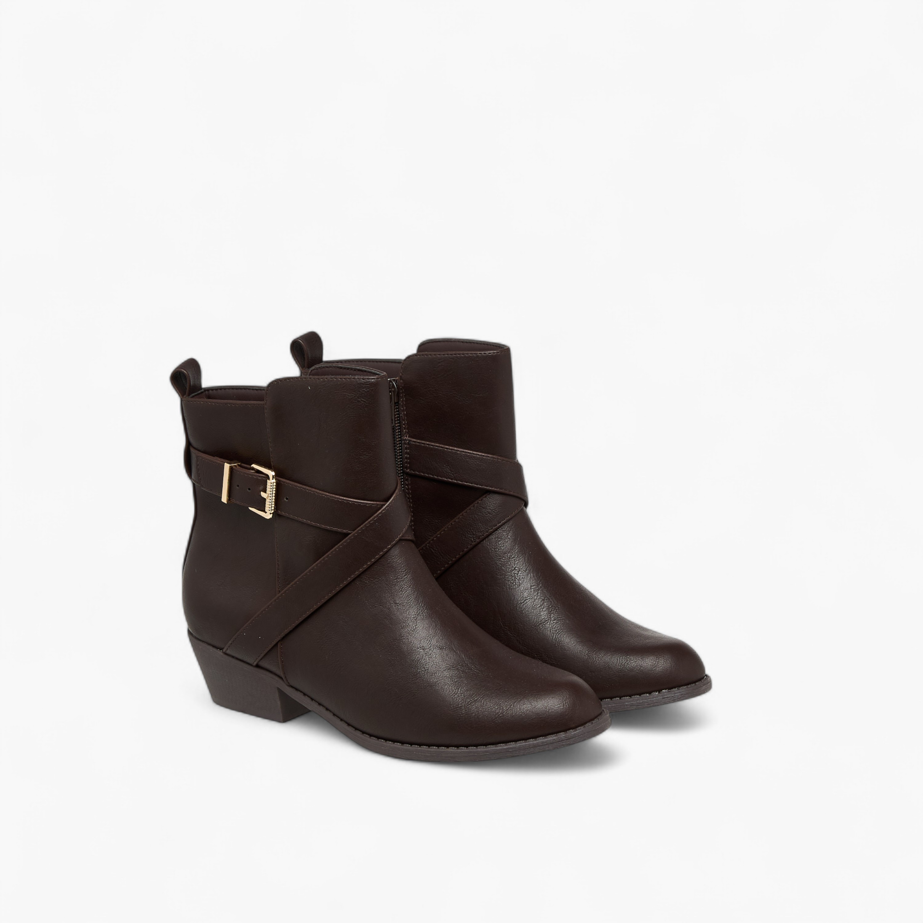 بوت سادة بطول الكاحل وسحاب إغلاق من فلورا بيلا-women-shoes-boots-image-5