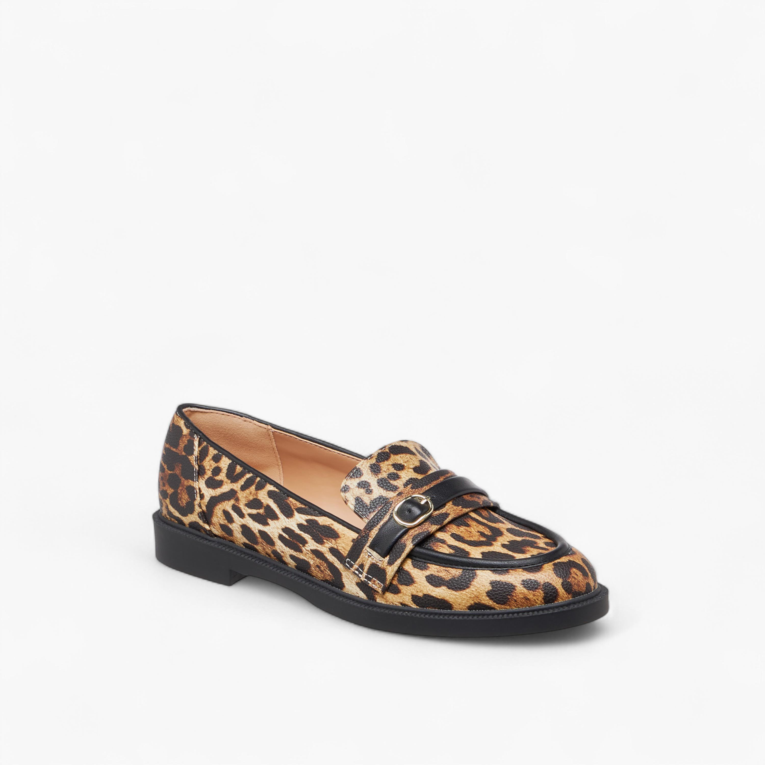 Paprika Animal Print Slip-On Loafers-women-shoes-loafersandmoccasins-image-2