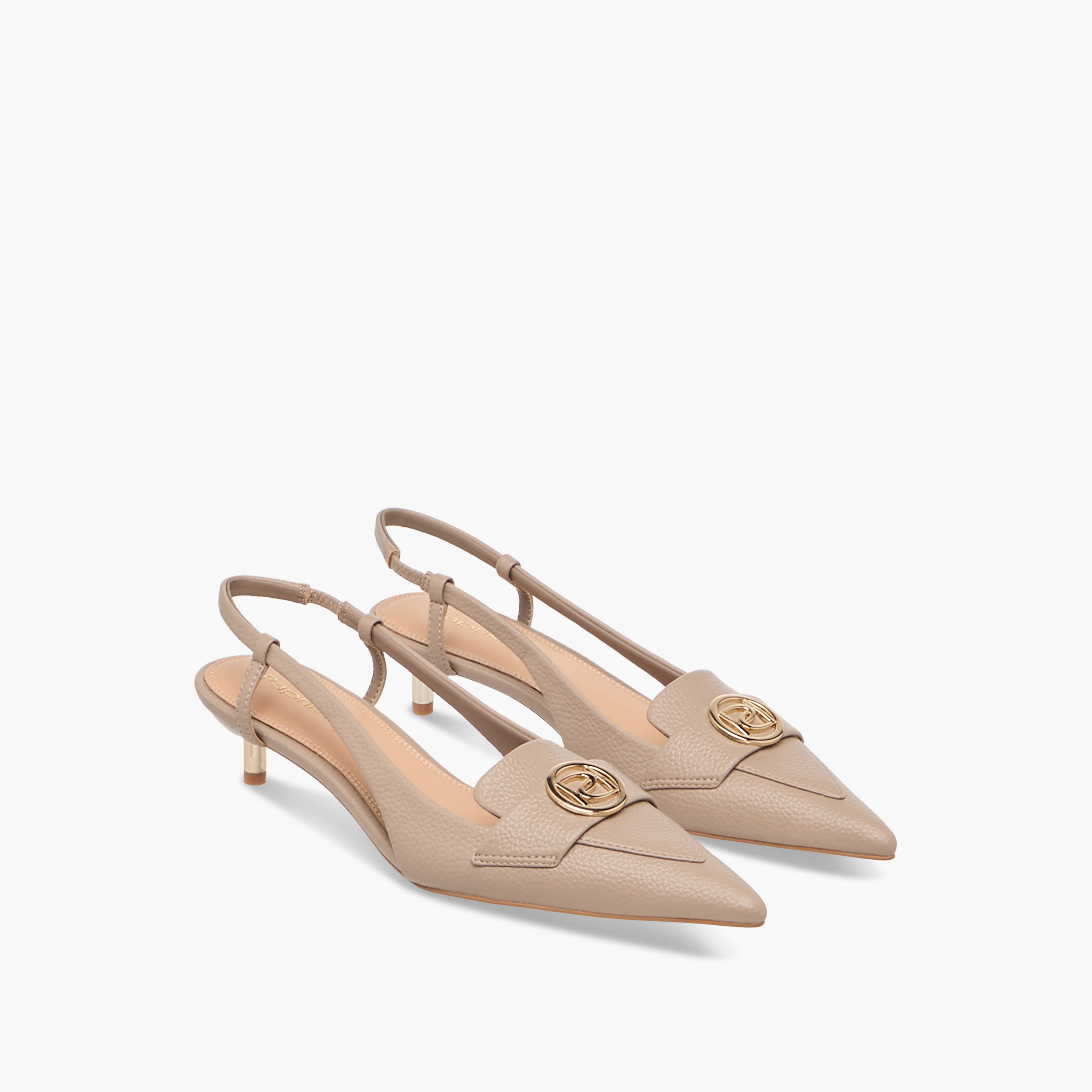 حذاء بزينة معدن وحزام خلفي وكعب صغير من بابريكا-women-shoes-sandals-heeled-image-5