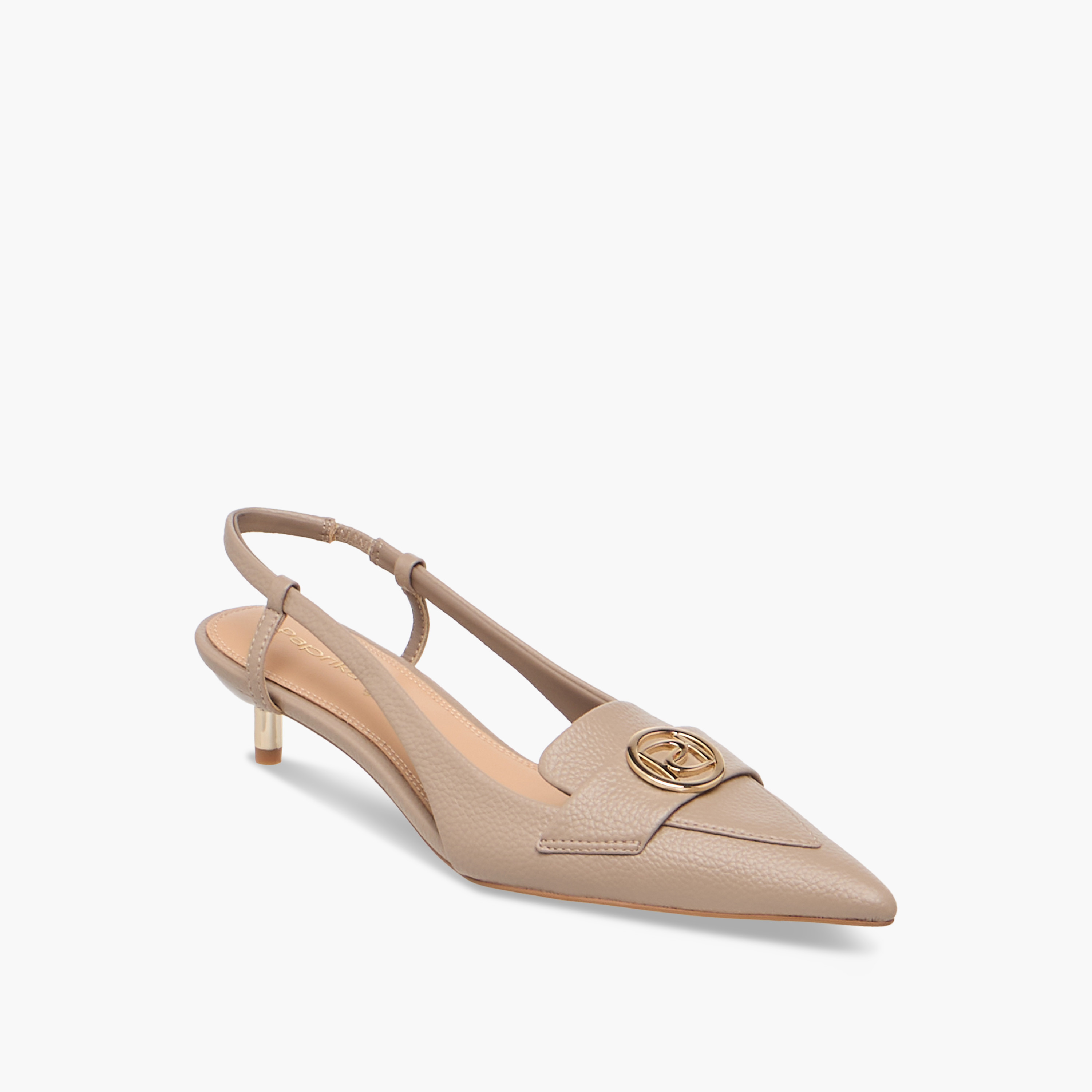 حذاء بزينة معدن وحزام خلفي وكعب صغير من بابريكا-women-shoes-sandals-heeled-image-4