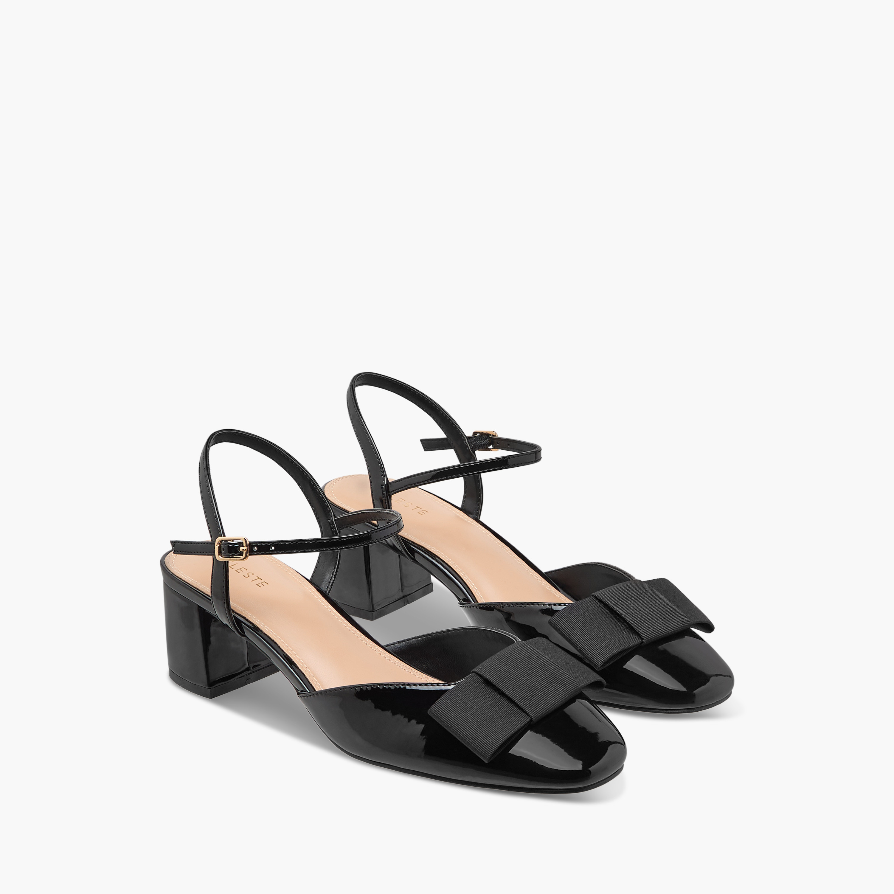 صندل مزين بفيونكة وبكعب سميك وإبزيم إغلاق للنساء من سيليست-women-shoes-heels-image-1