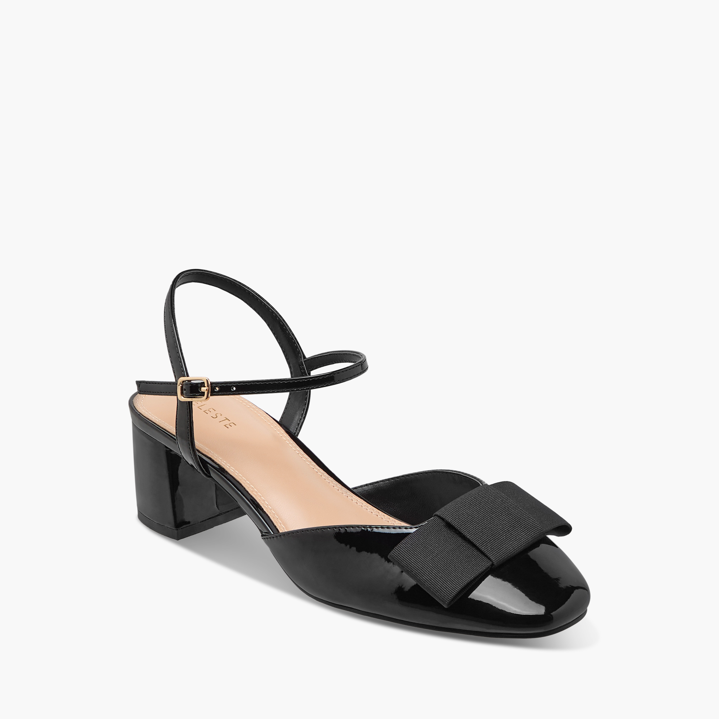 صندل مزين بفيونكة وبكعب سميك وإبزيم إغلاق للنساء من سيليست-women-shoes-heels-image-2