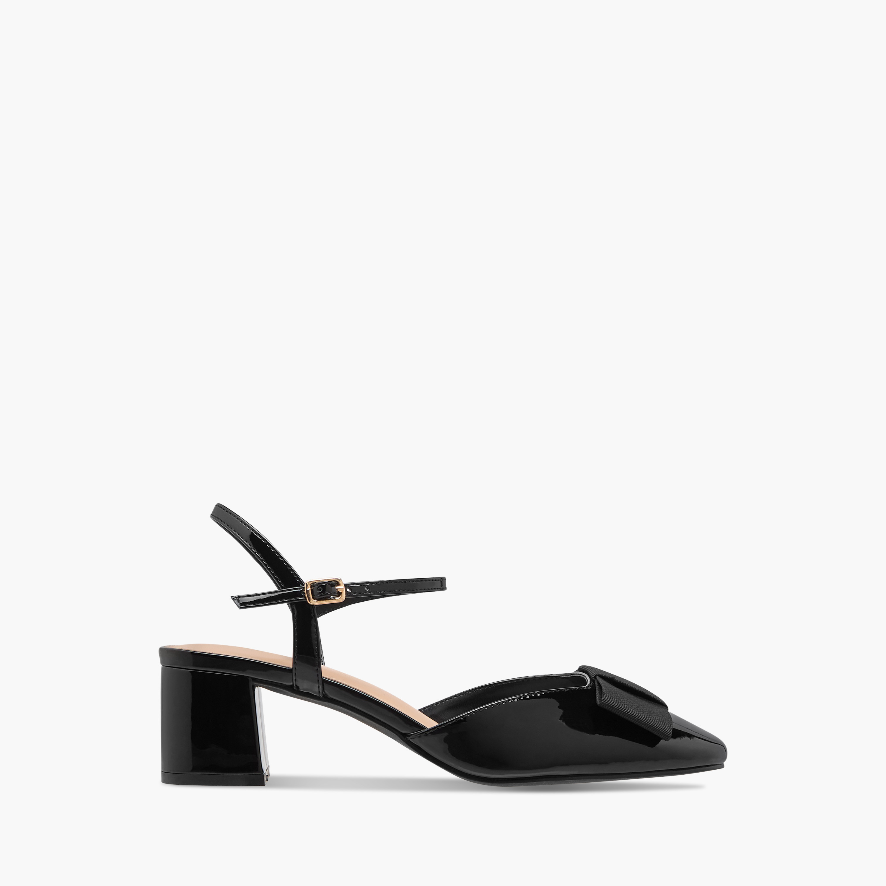 صندل مزين بفيونكة وبكعب سميك وإبزيم إغلاق للنساء من سيليست-women-shoes-heels-image-3
