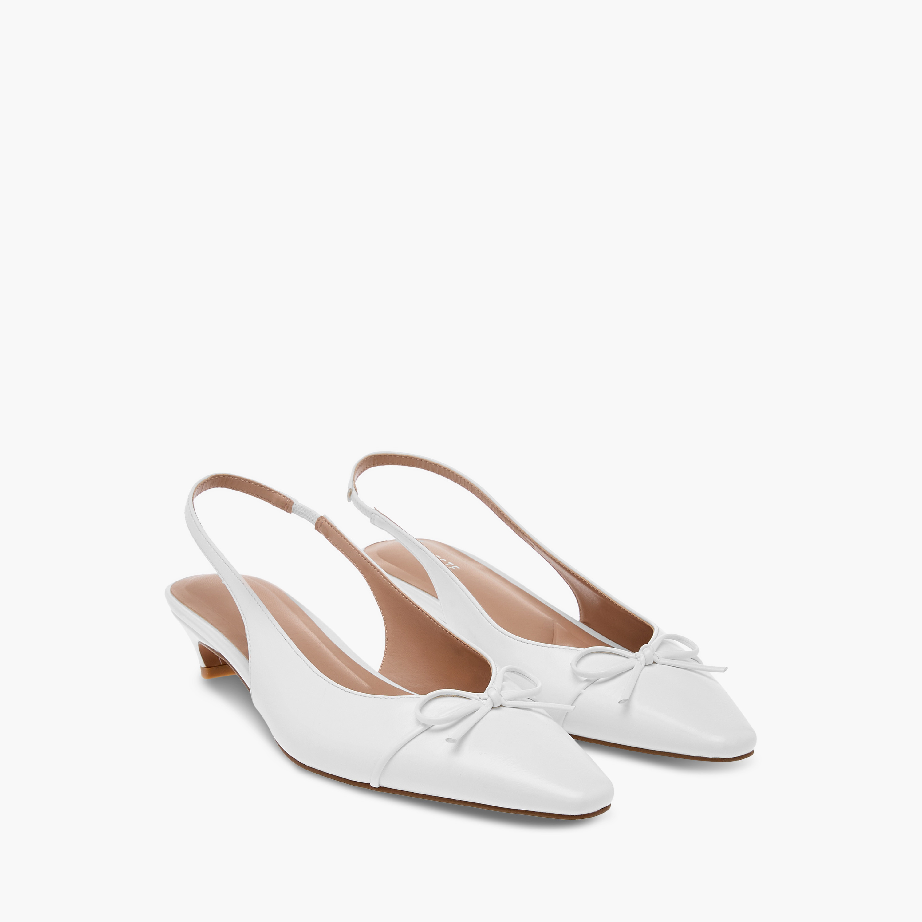 Celeste Women's Solid Slingback Shoes with Bow Accent and Kitten Heels-women-shoes-heels-image-1