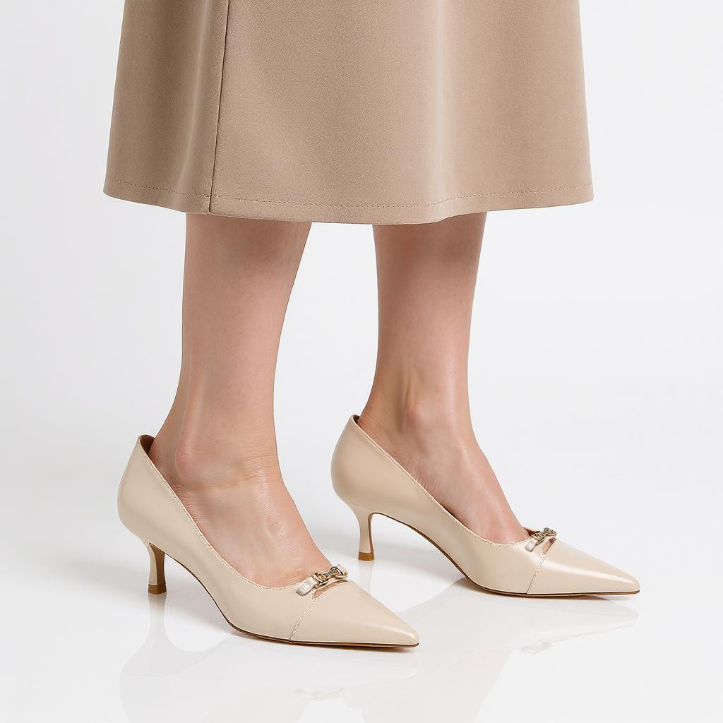Celeste Women's Solid Slip-On Pumps with Kitten Heels-women-shoes-heels-image-2
