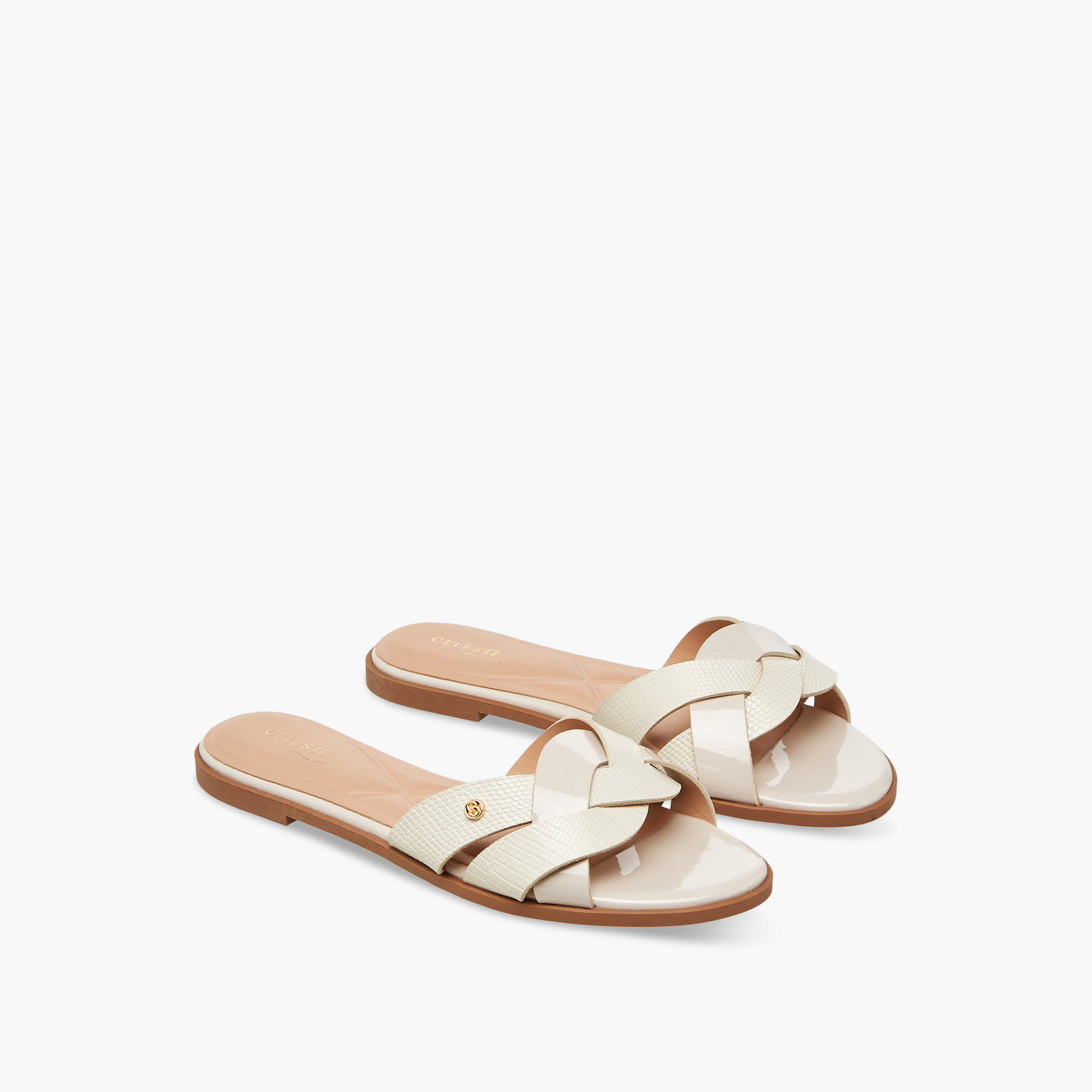 Celeste Women Textured Knot Slide Sandals-women-shoes-flats-sandals-image-1