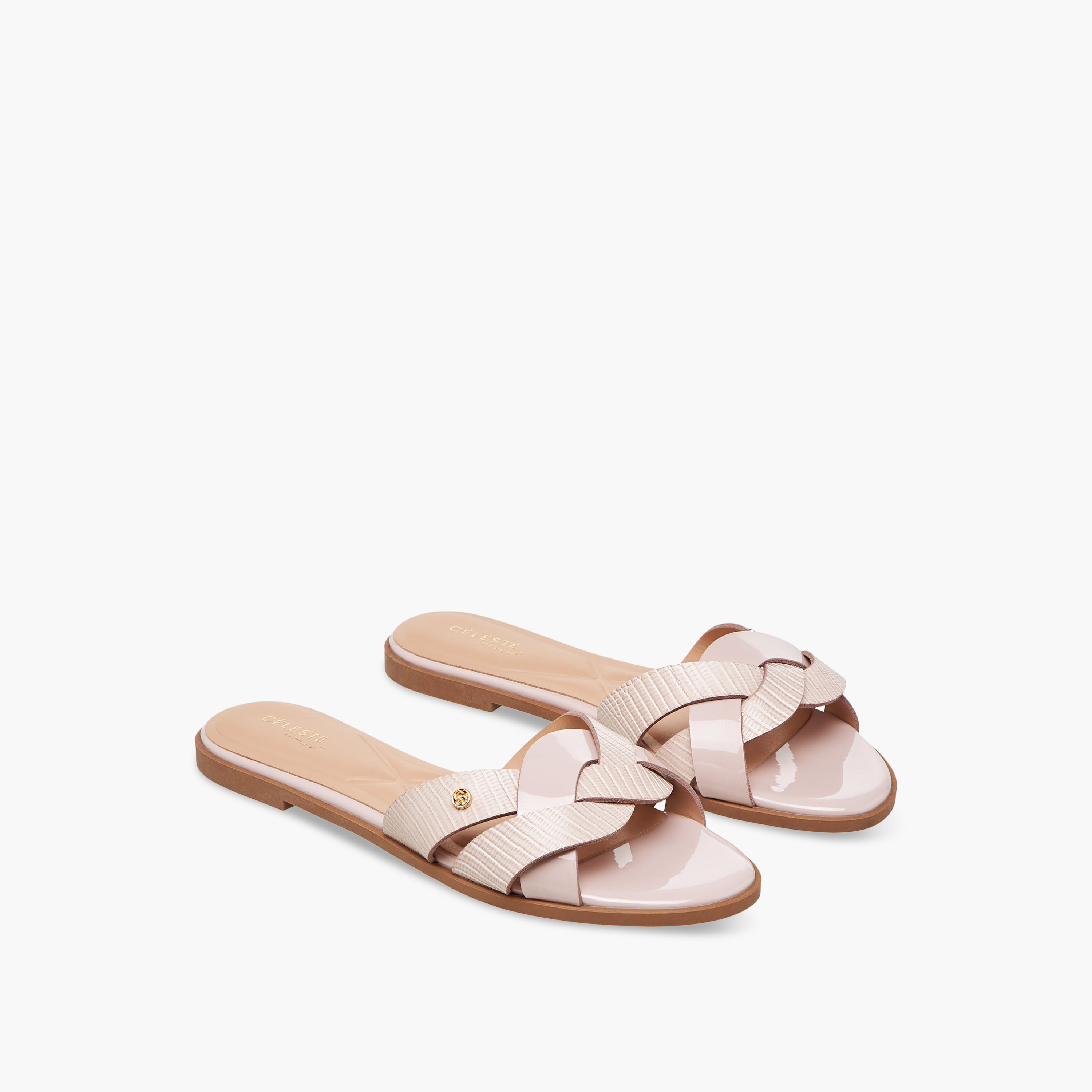 Celeste Women Textured Knot Slide Sandals-women-shoes-flats-sandals-image-1