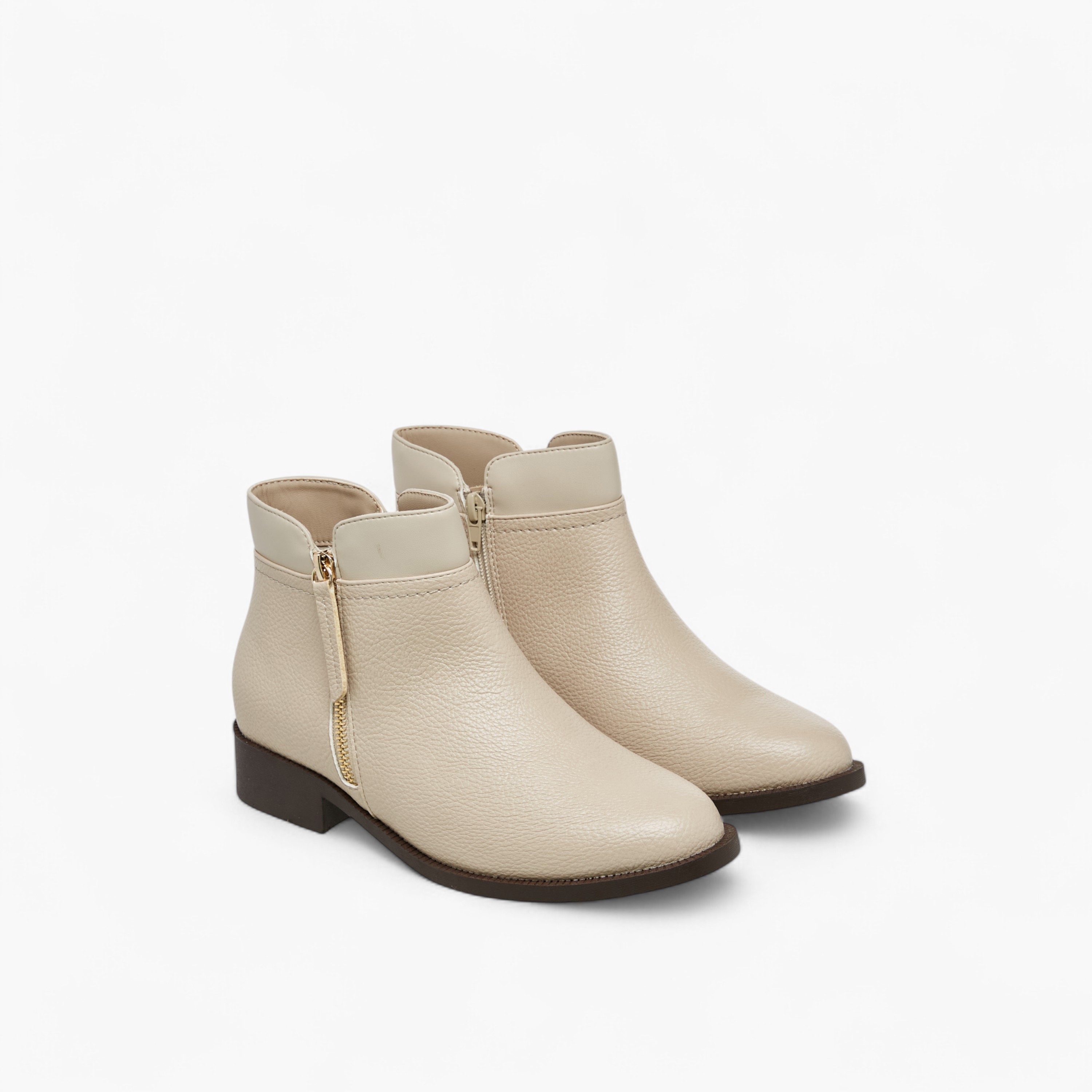 Flora Bella Solid Ankle Boots with Zip Closure-women-shoes-boots-image-1