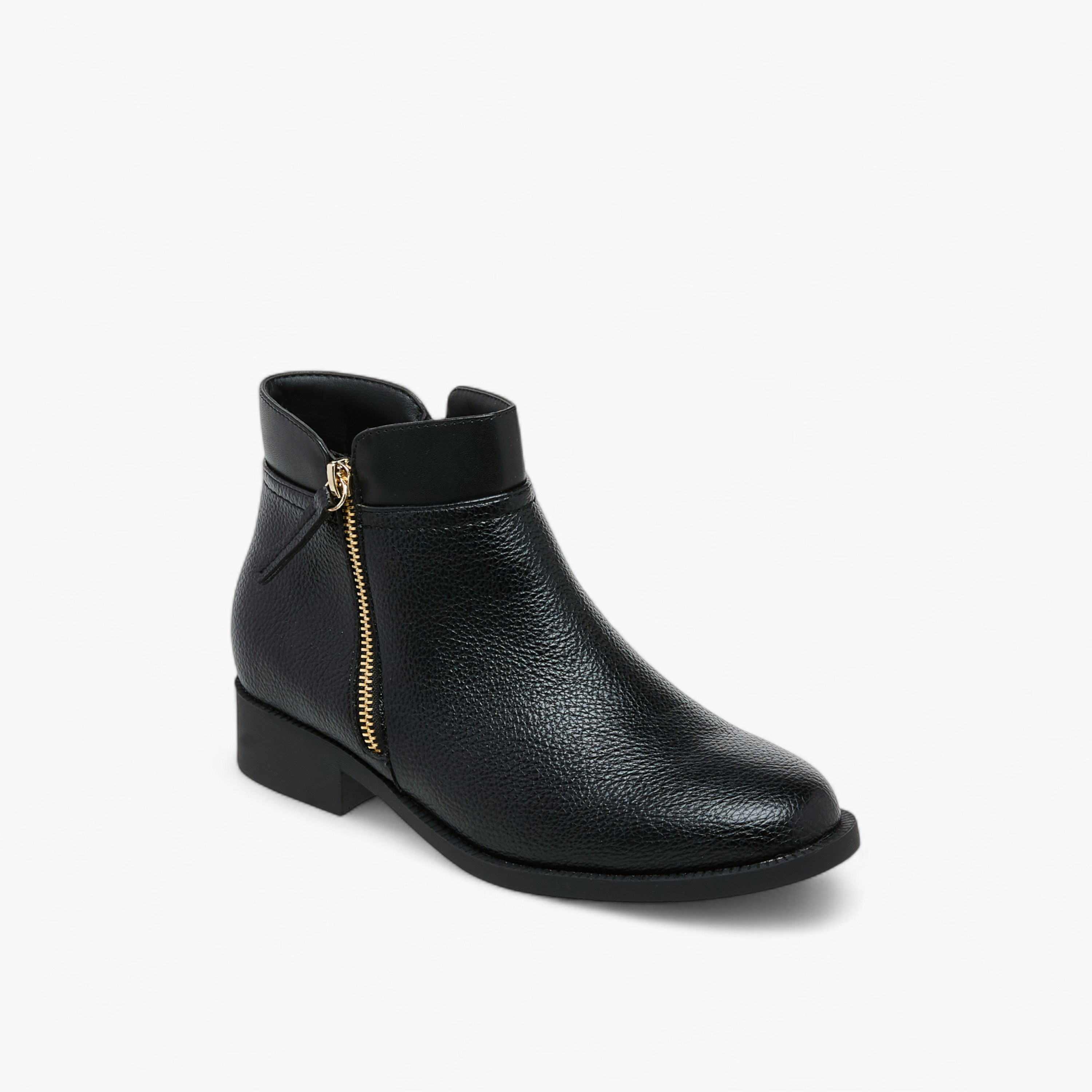 Flora Bella Solid Ankle Boots with Zip Closure-women-shoes-boots-image-2
