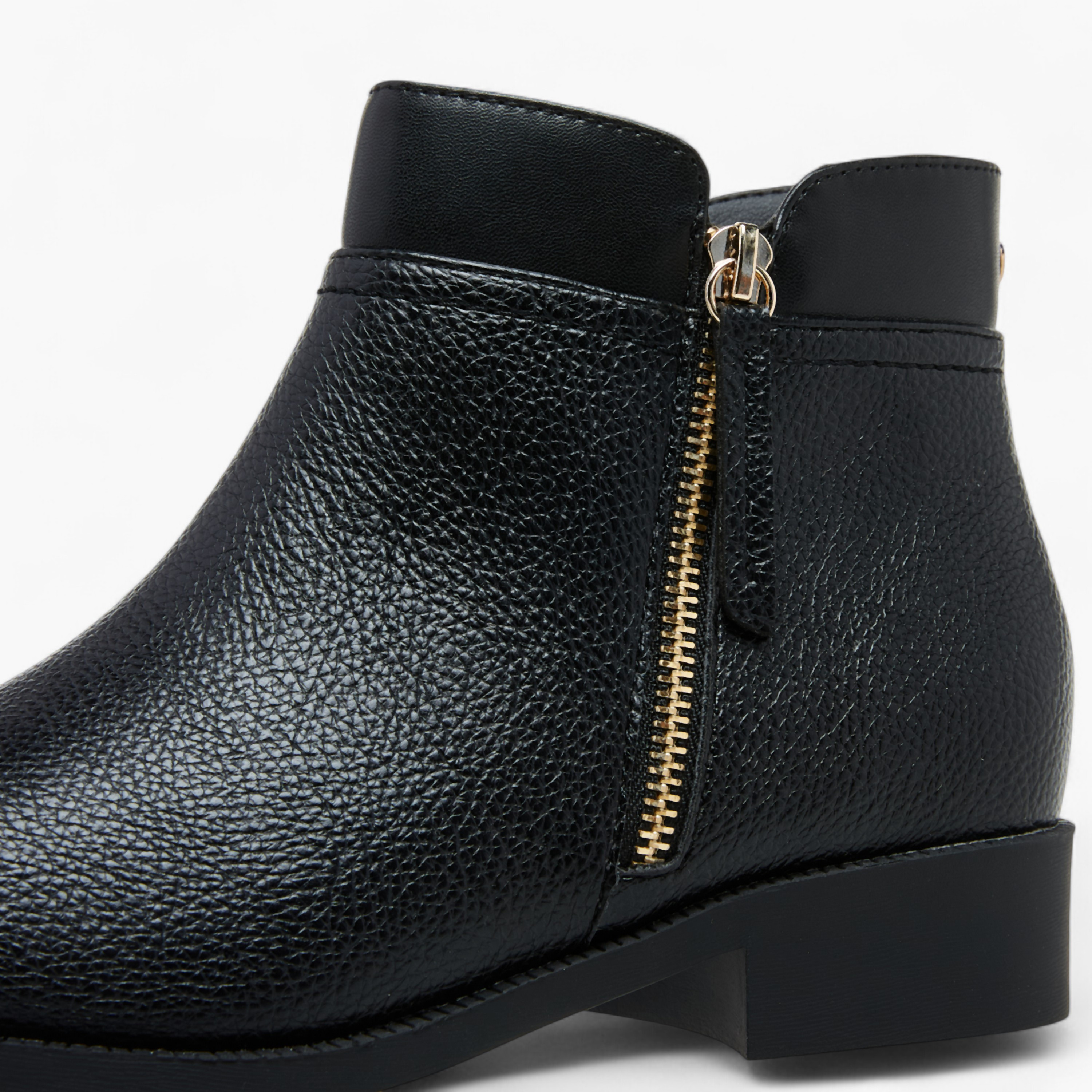 Flora Bella Solid Ankle Boots with Zip Closure-women-shoes-boots-image-6