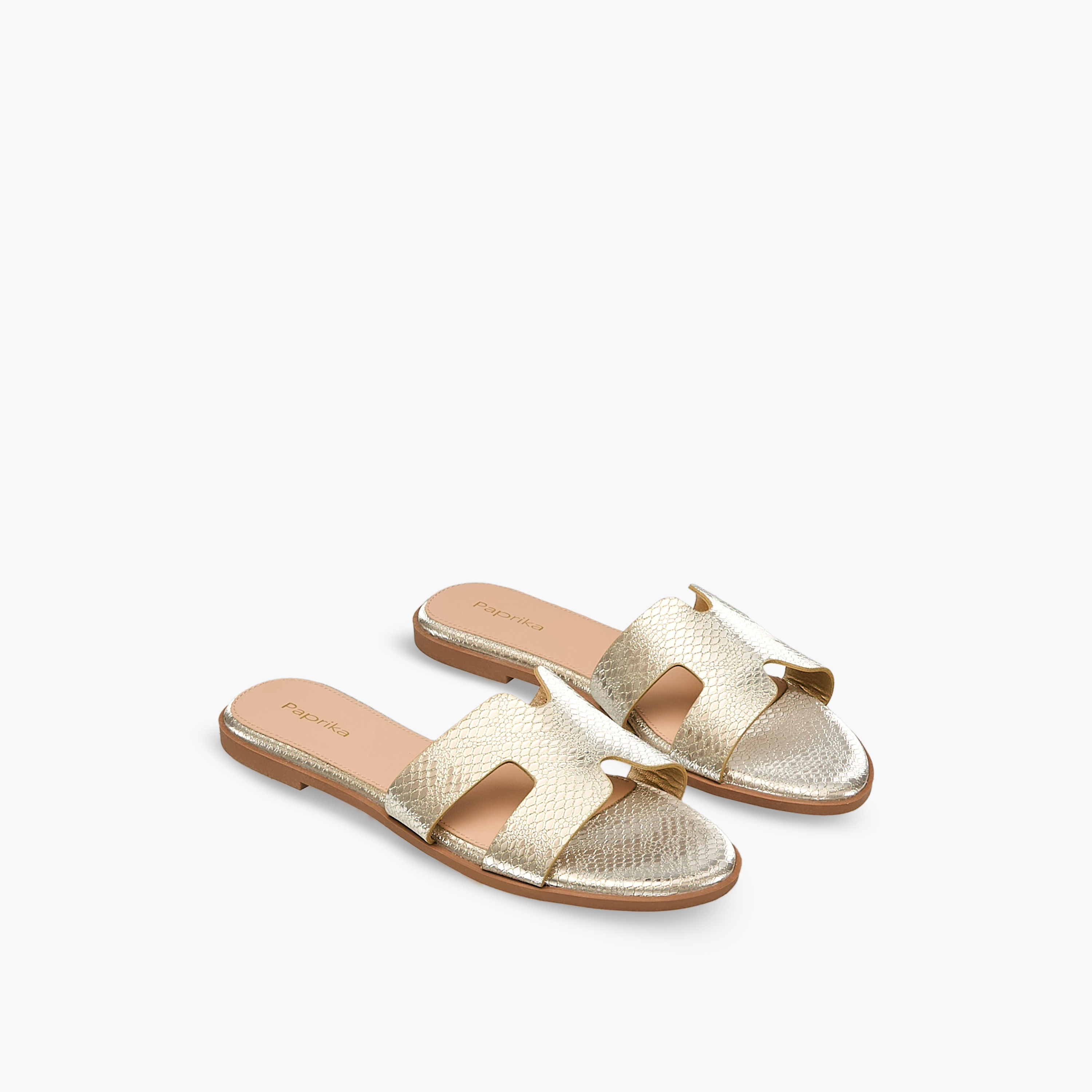 Paprika Women Textured Slip-On Sandals-women-shoes-flats-sandals-image-1