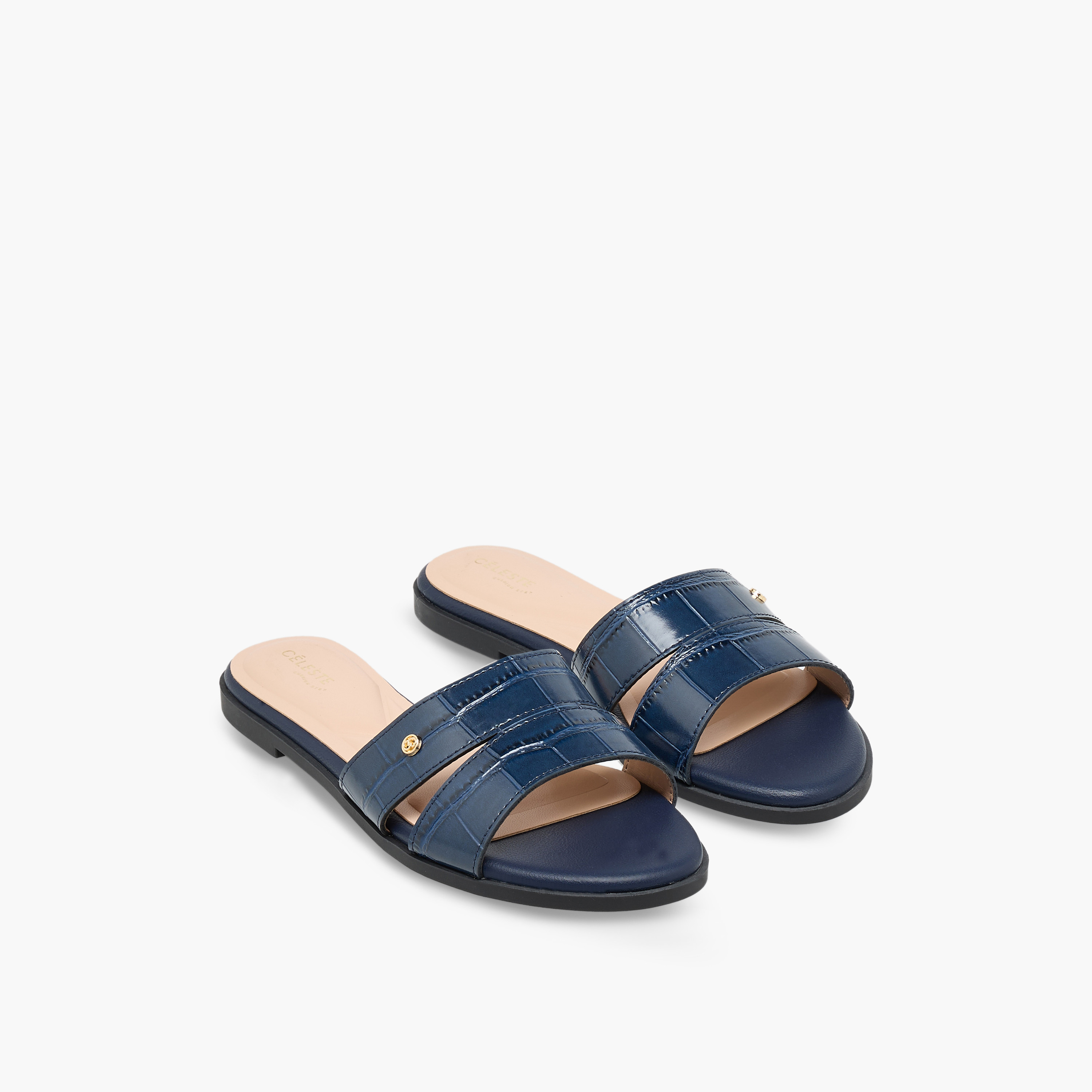 Celeste Women Textured Slip-On Sandals-women-shoes-flats-sandals-image-1