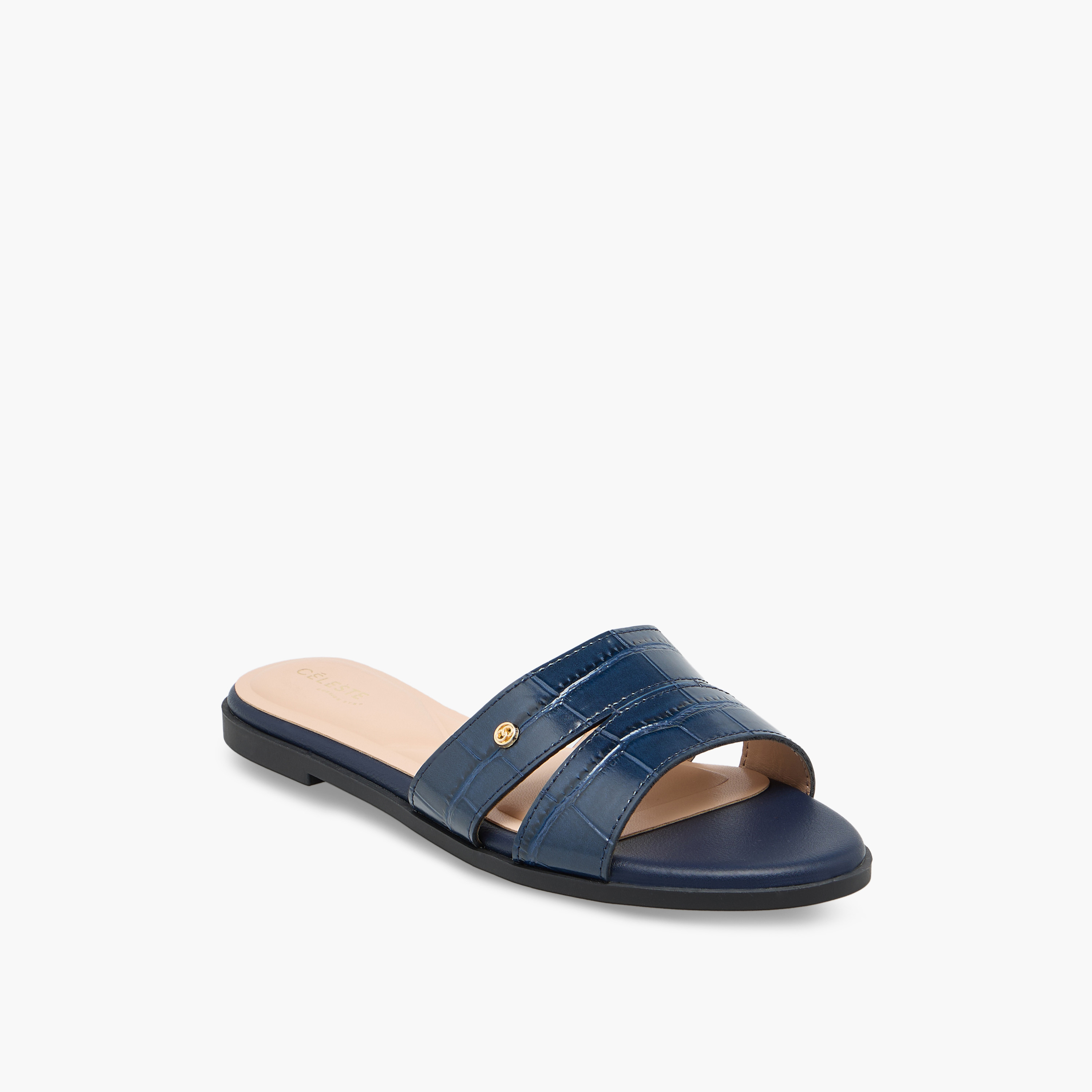 Celeste Women Textured Slip-On Sandals-women-shoes-flats-sandals-image-2