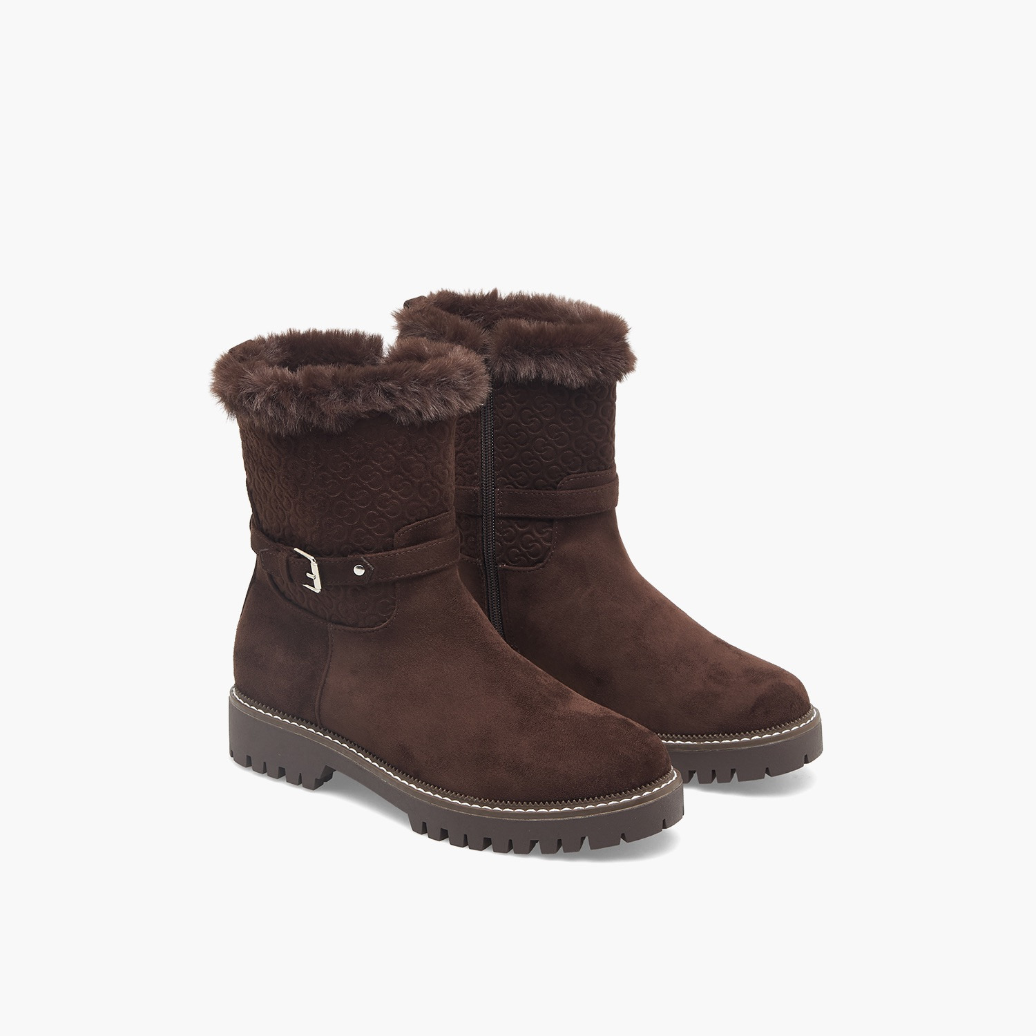 Celeste Women Suede Faux Fur Ankle Boots-women-shoes-boots-image-1