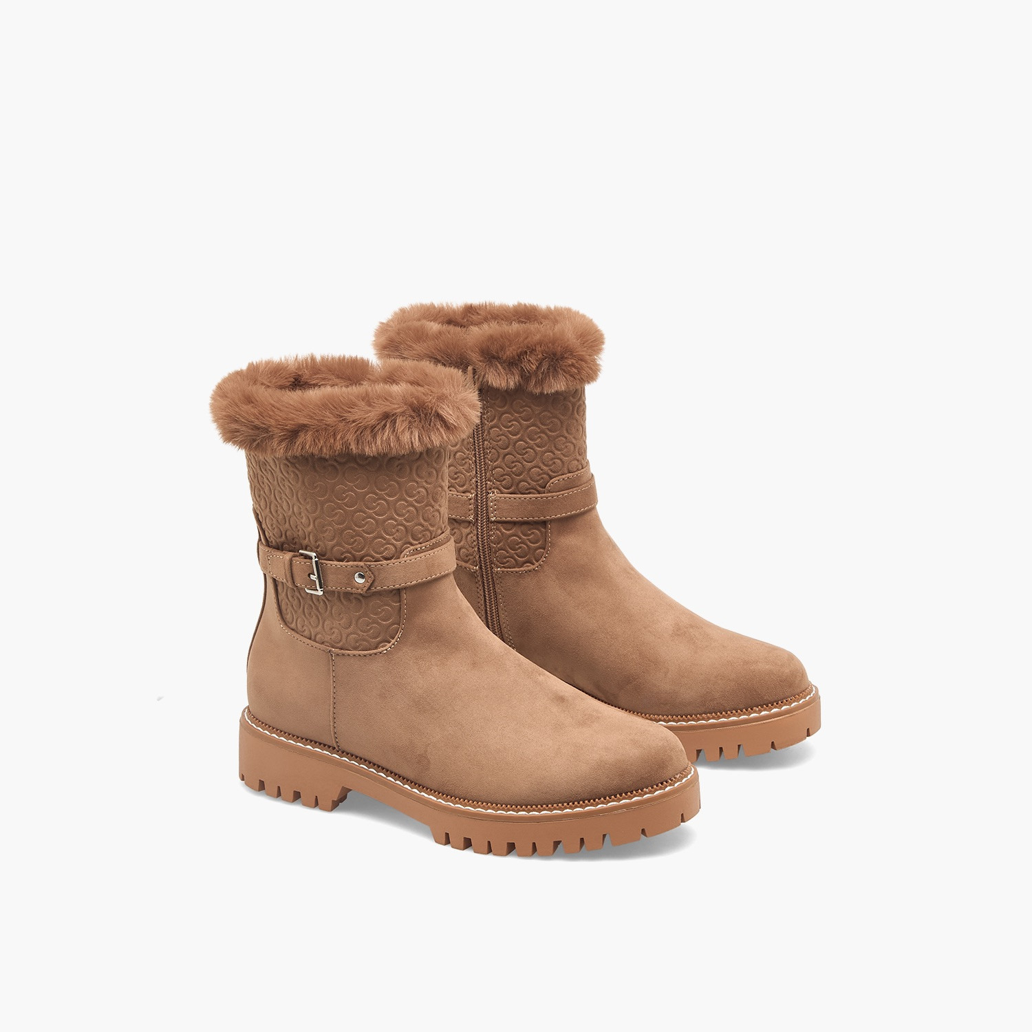 بوت للكاحل شمواه وفرو صناعي للنساء من سيليست-women-shoes-boots-image-1