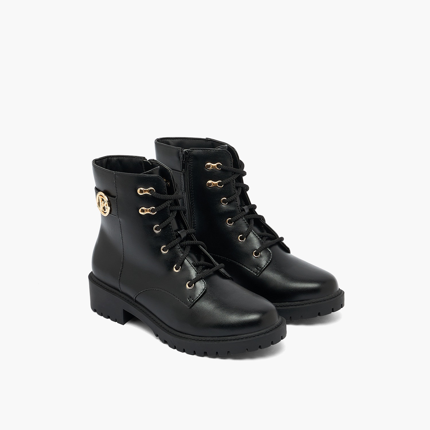 بوت بطول الكاحل ورباط إغلاق للنساء من فلورا بيلا من شو إكسبريس-women-shoes-boots-image-1