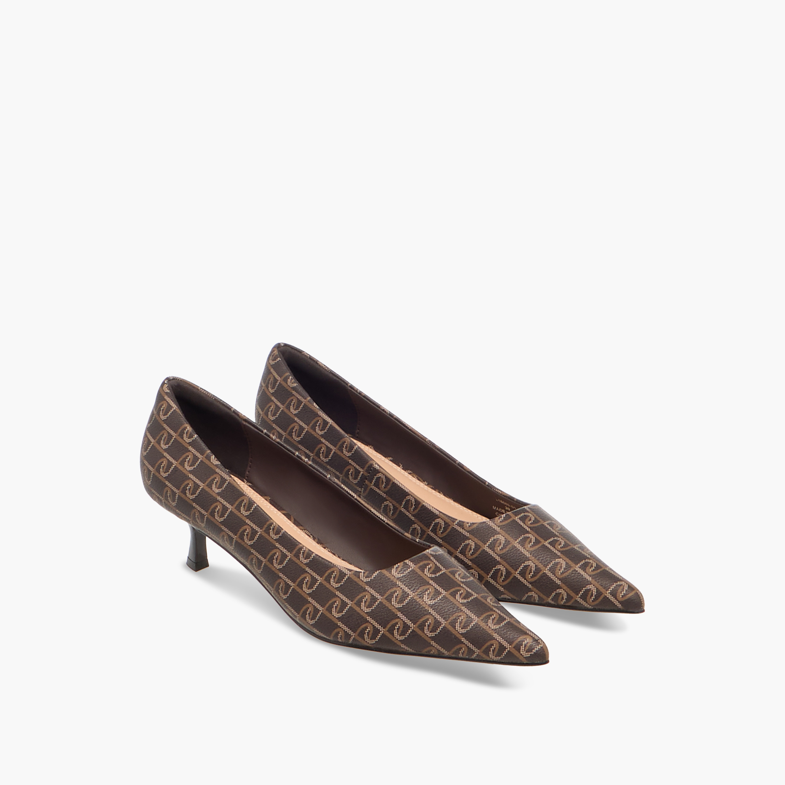 حذاء كلاسيكي سهل الارتداء بكعب صغير ومقدمة مدببة وطبعات مونوجرام من بابريكا-women-shoes-sandals-heeled-image-6