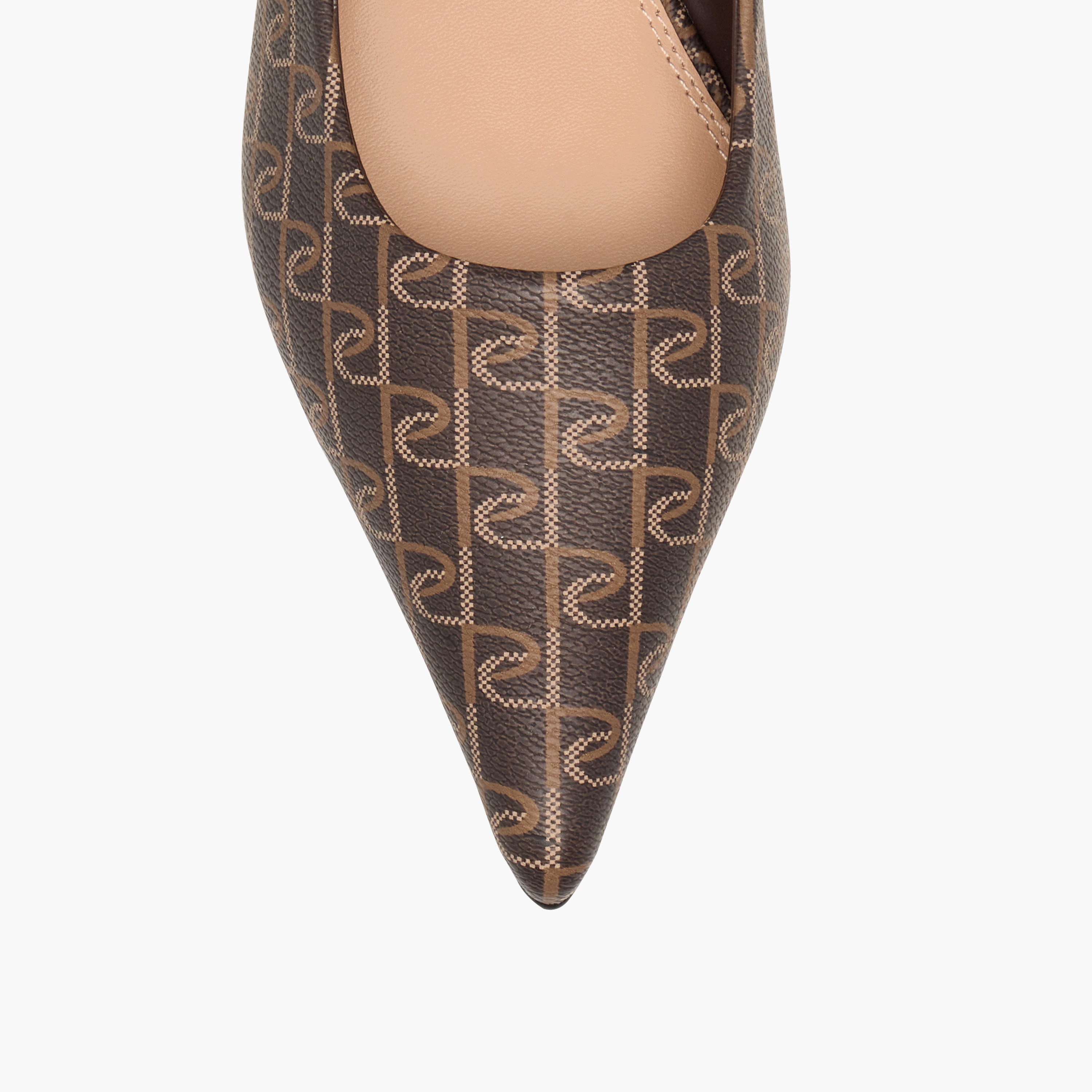 حذاء كلاسيكي سهل الارتداء بكعب صغير ومقدمة مدببة وطبعات مونوجرام من بابريكا-women-shoes-sandals-heeled-image-9
