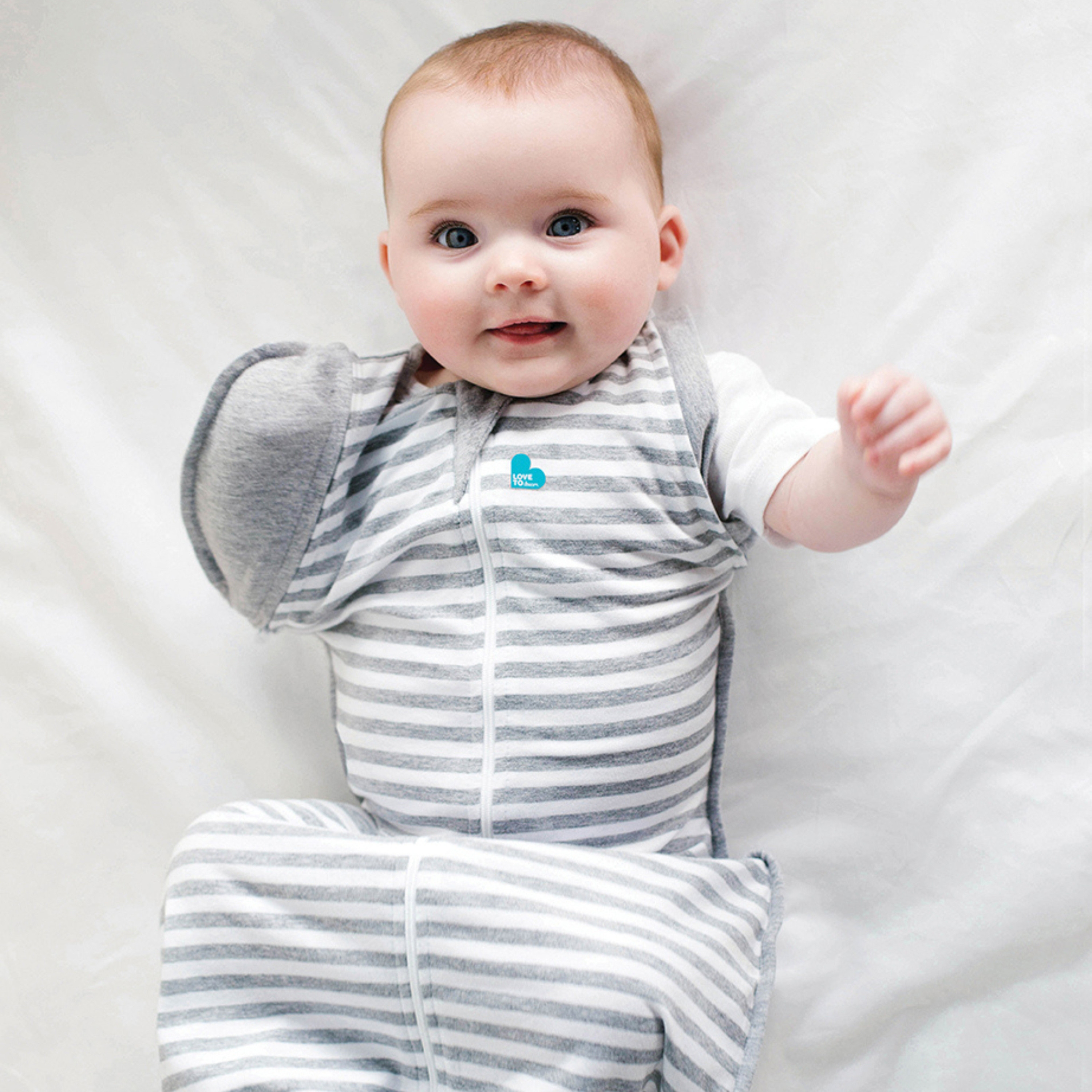 Love To Dream Striped Sleeping Bag with Zip Closure-baby-nursery-blanketsandswaddles-swaddlesandsleepingbags-image-3