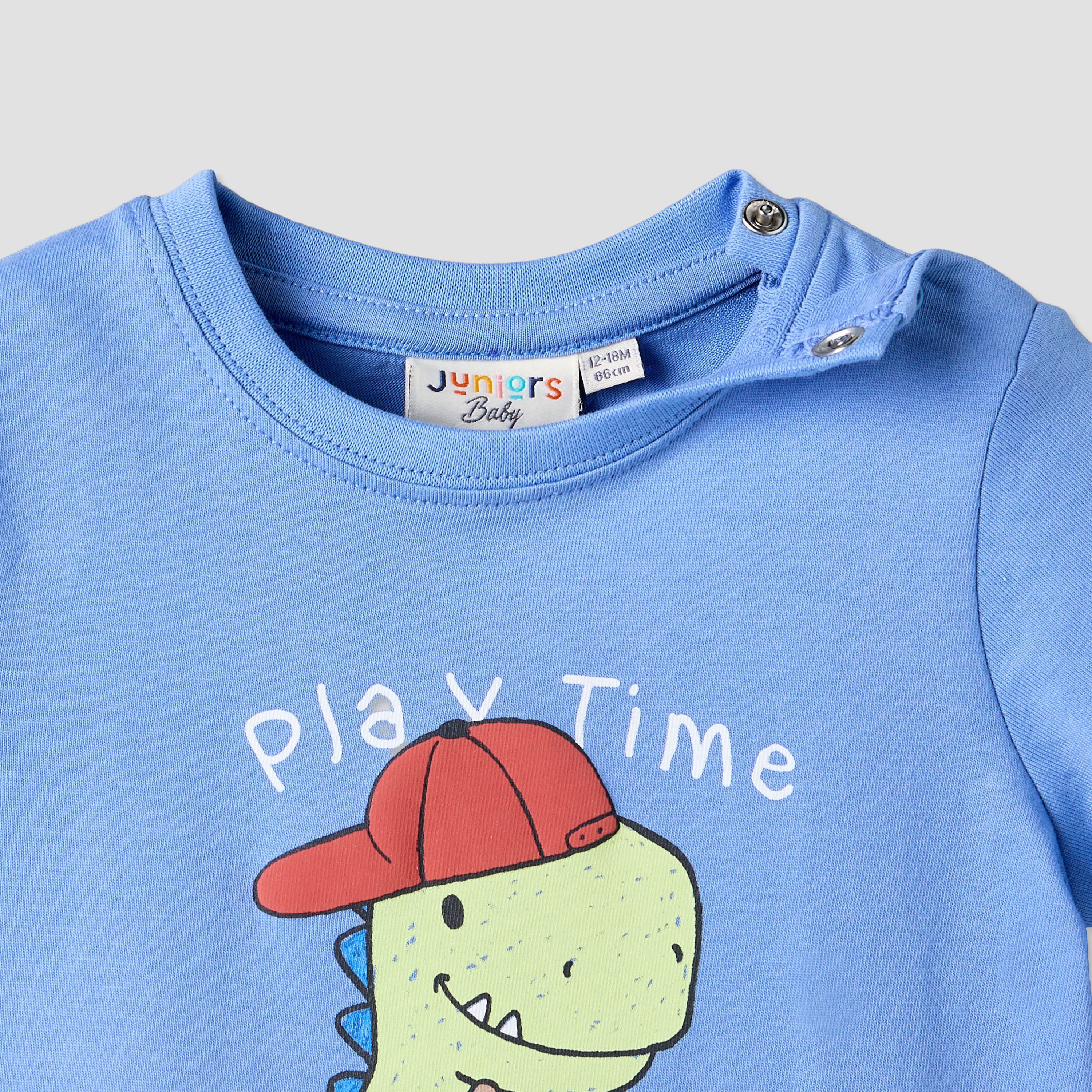 Juniors Crew Neck Short Sleeves T-shirt with Dinosaur Print-baby-boys-clothing-tshirtsandpolos-image-3