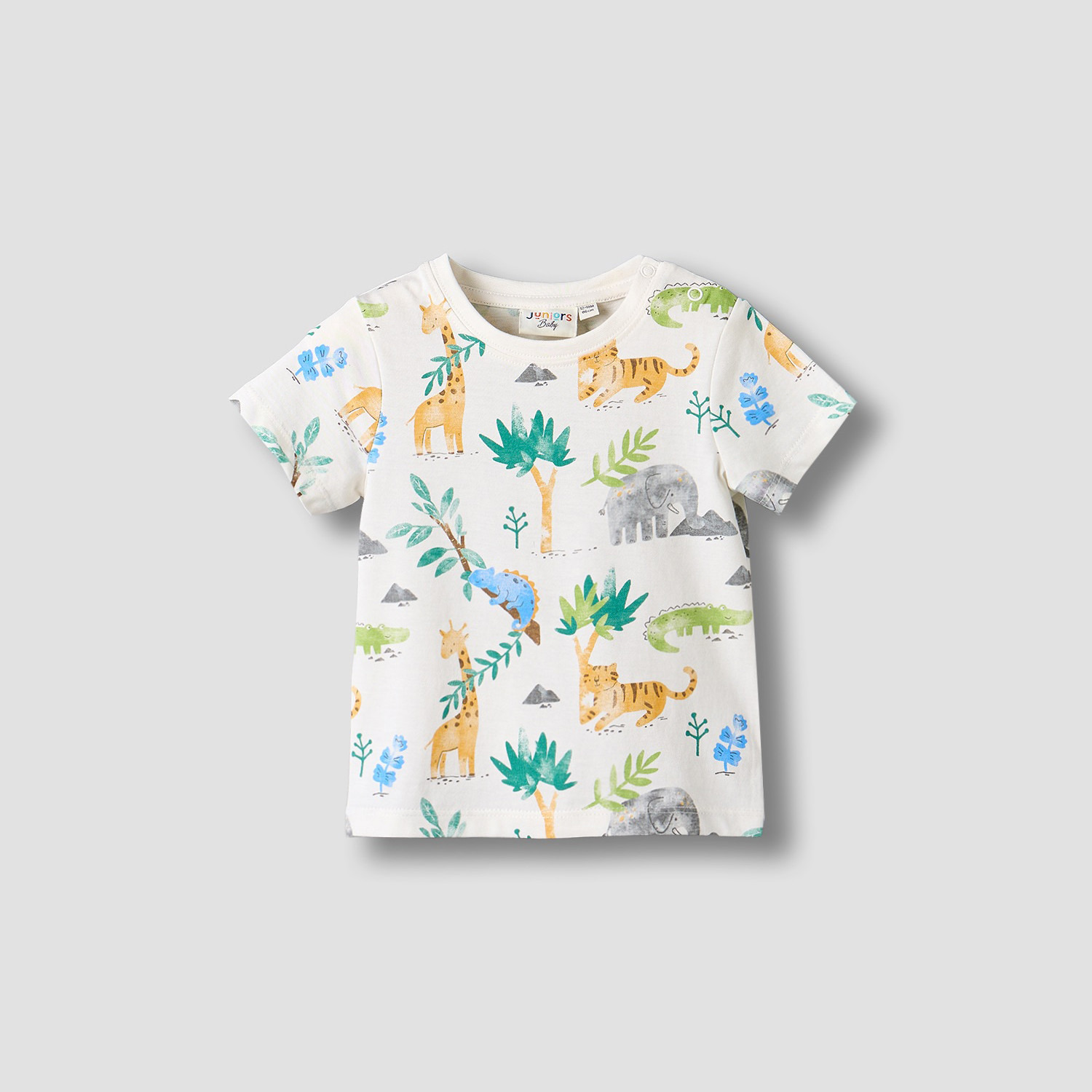 Juniors Crew Neck Short Sleeves T-shirt with Safari Print-baby-boys-clothing-shirts-image-1