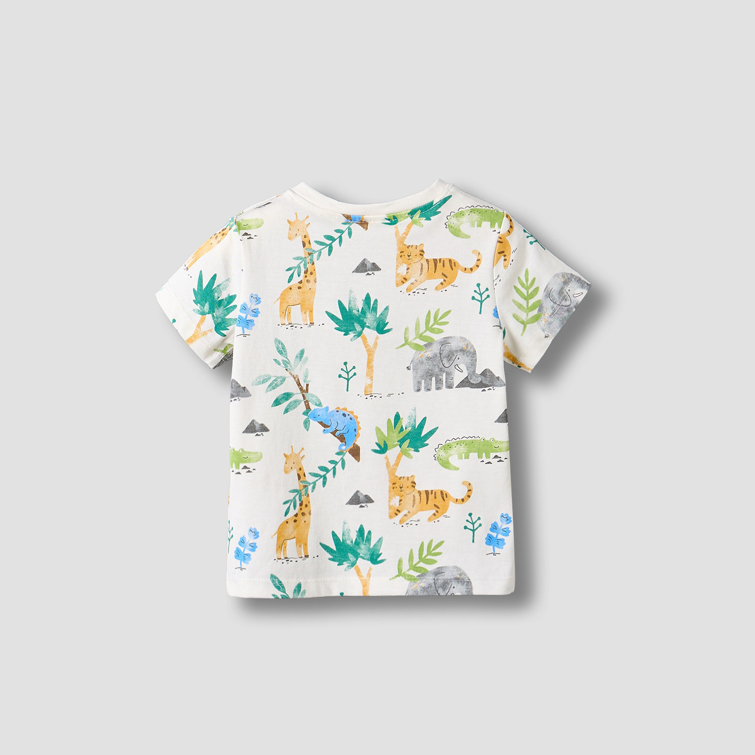 Juniors Crew Neck Short Sleeves T-shirt with Safari Print-baby-boys-clothing-shirts-image-2