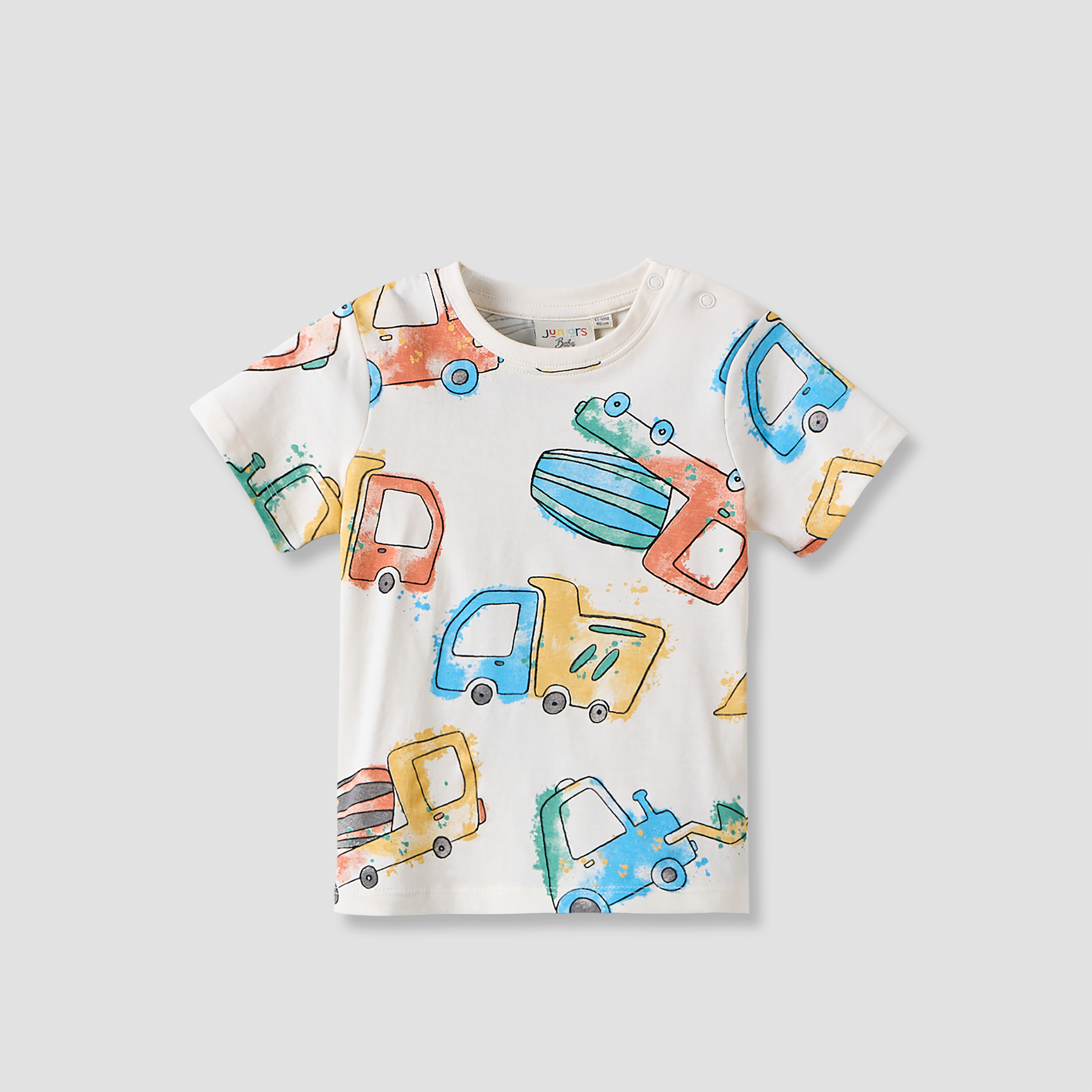 Juniors Crew Neck Short Sleeves T-shirt with Truck Print-baby-boys-clothing-tshirtsandpolos-image-1