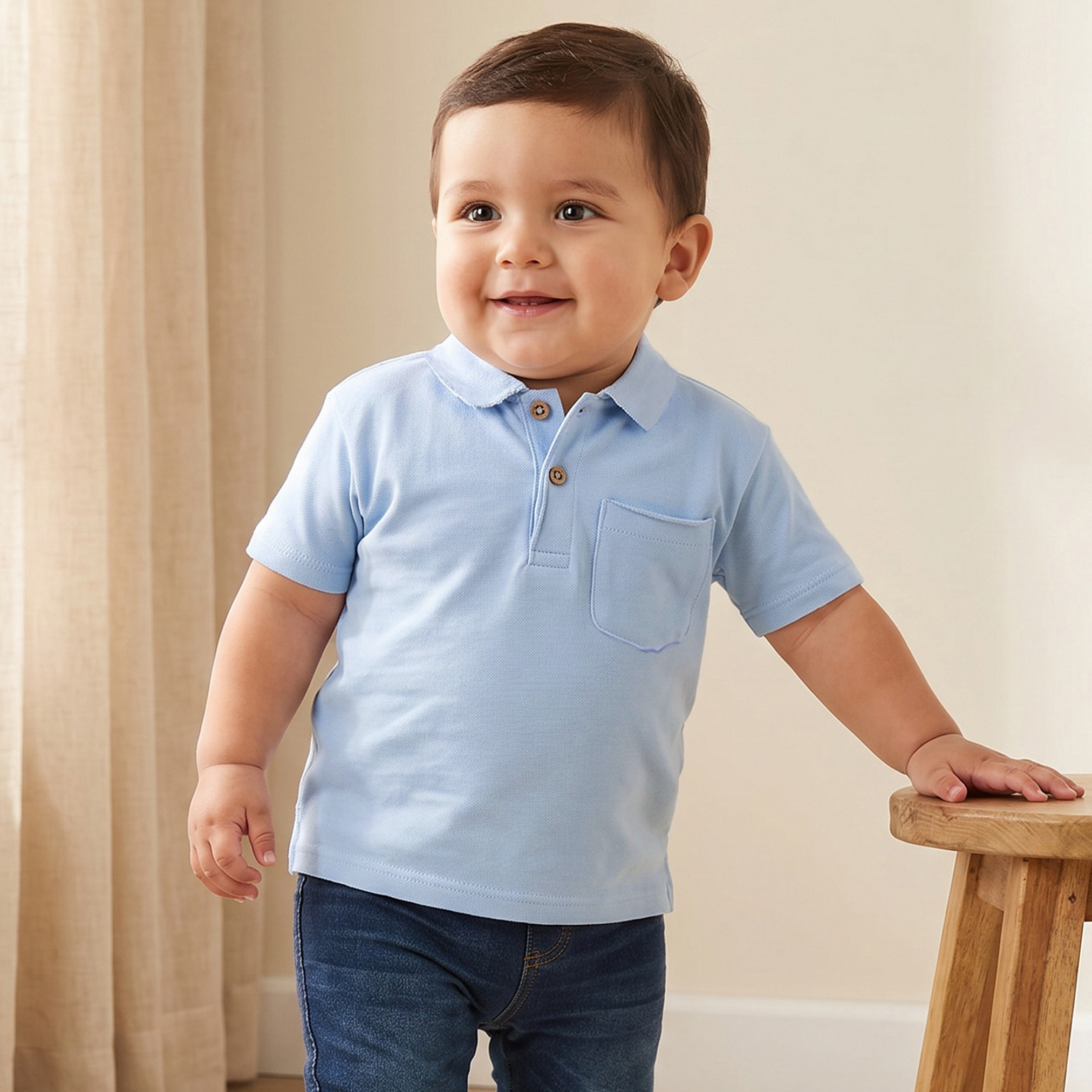 Juniors Collared Short Sleeves Textured Polo T-shirt-baby-boys-clothing-tshirtsandpolos-image-1