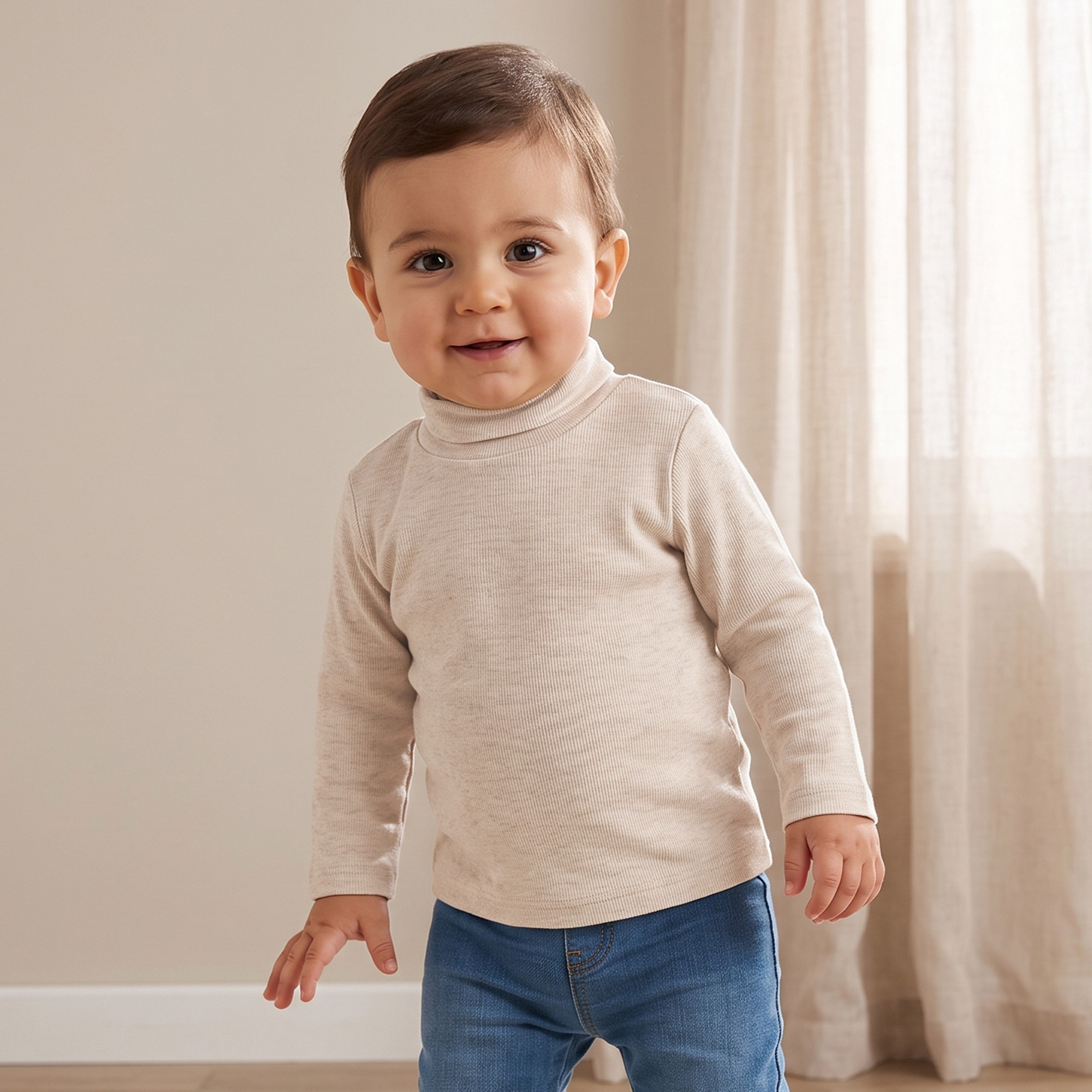 طقم من 2 - تيشيرت بياقة عالية وأكمام طويلة من جونيورز-baby-boys-clothing-tshirtsandpolos-image-2
