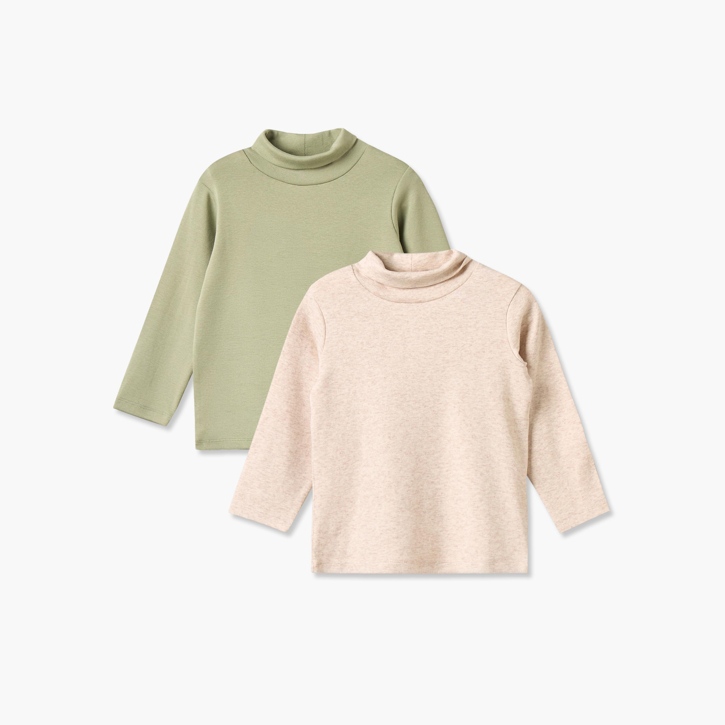 Pack of 2 Juniors Turtle Neck Long Sleeves T-shirt-baby-boys-clothing-tshirtsandpolos-image-1