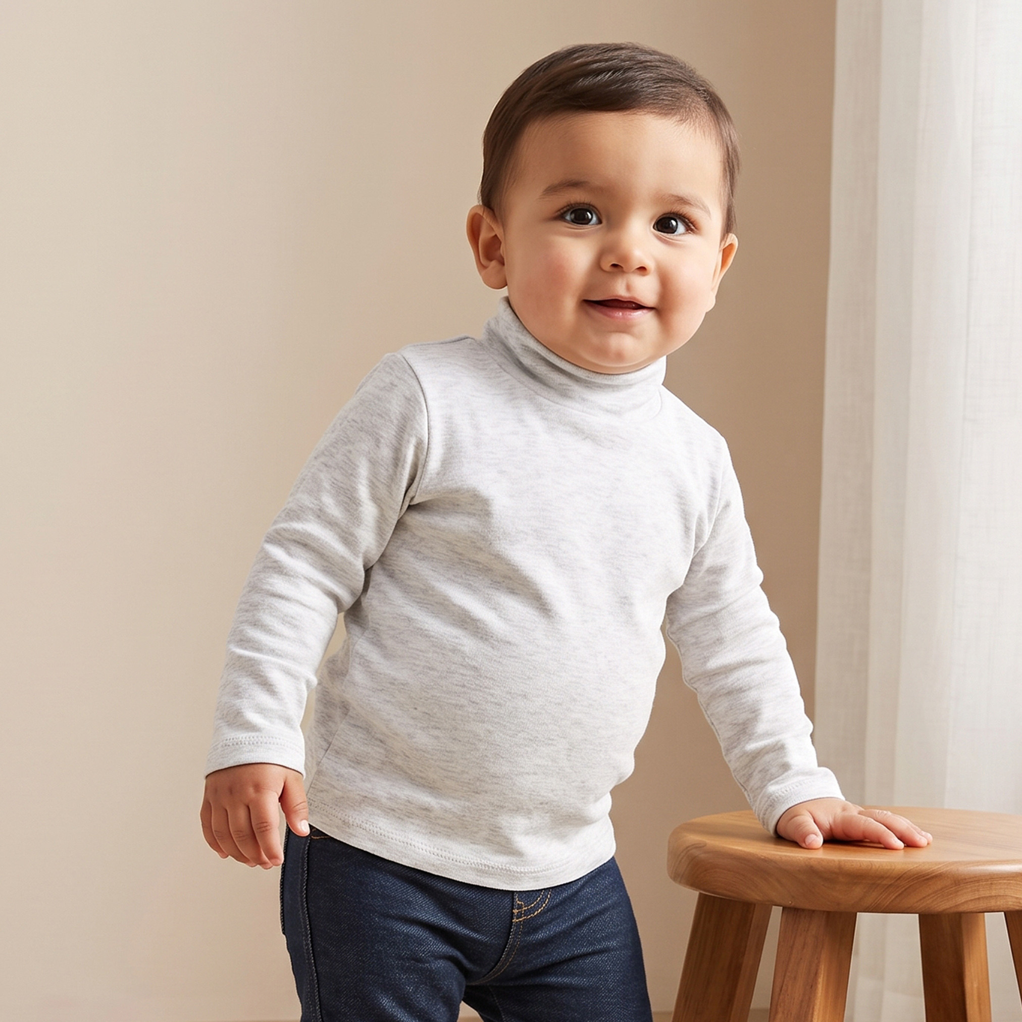 Pack of 2 Juniors Turtle Neck Long Sleeves T-shirt-baby-boys-clothing-tshirtsandpolos-image-2