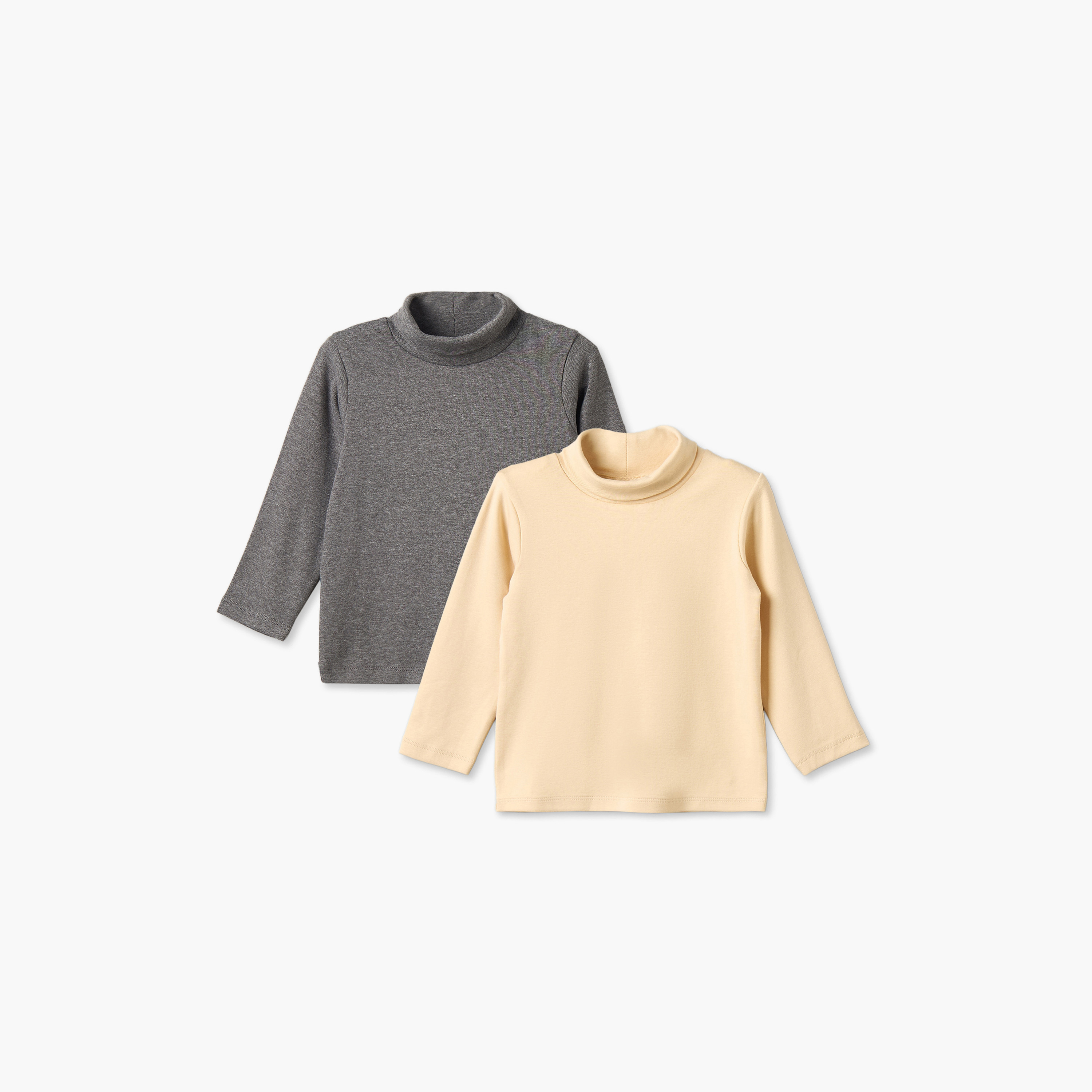 Pack of 2 Juniors Turtle Neck Long Sleeves T-shirt-baby-boys-clothing-tshirtsandpolos-image-1