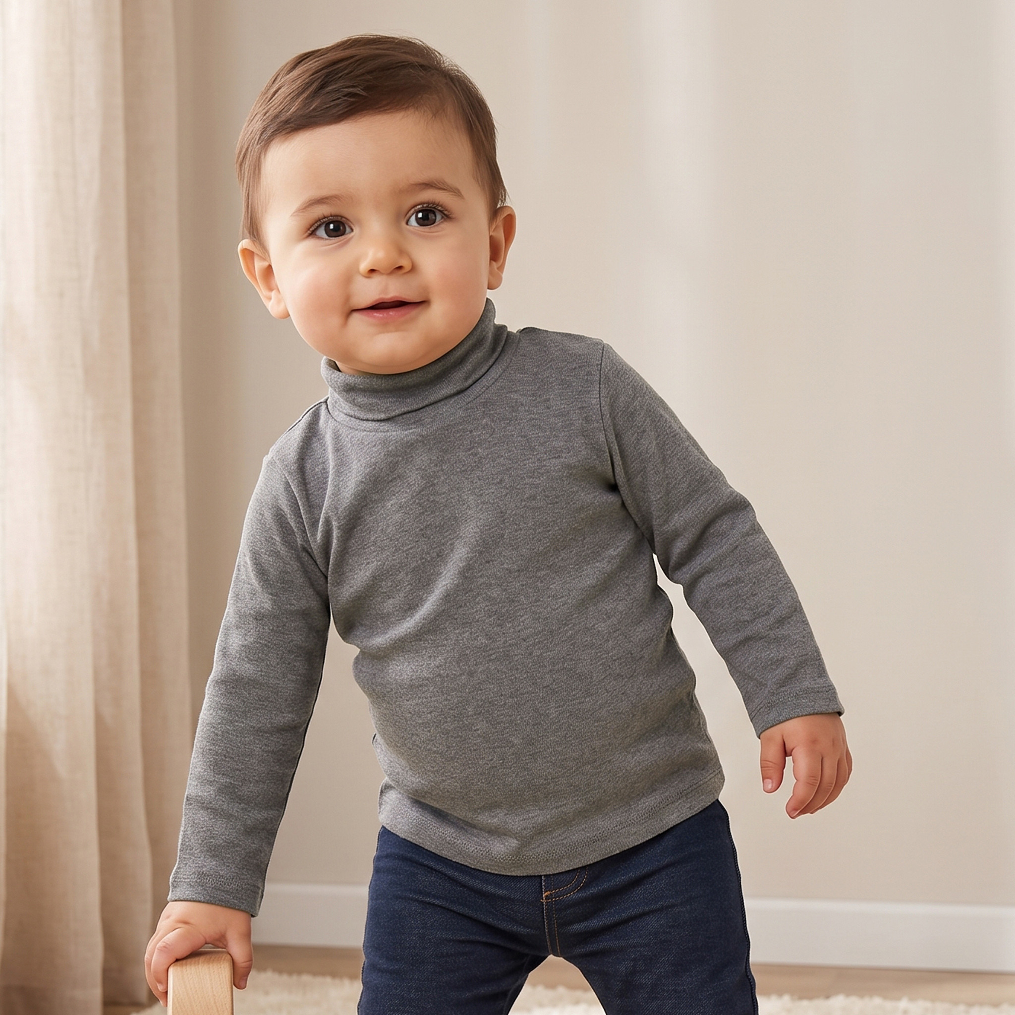 Pack of 2 Juniors Turtle Neck Long Sleeves T-shirt-baby-boys-clothing-tshirtsandpolos-image-2