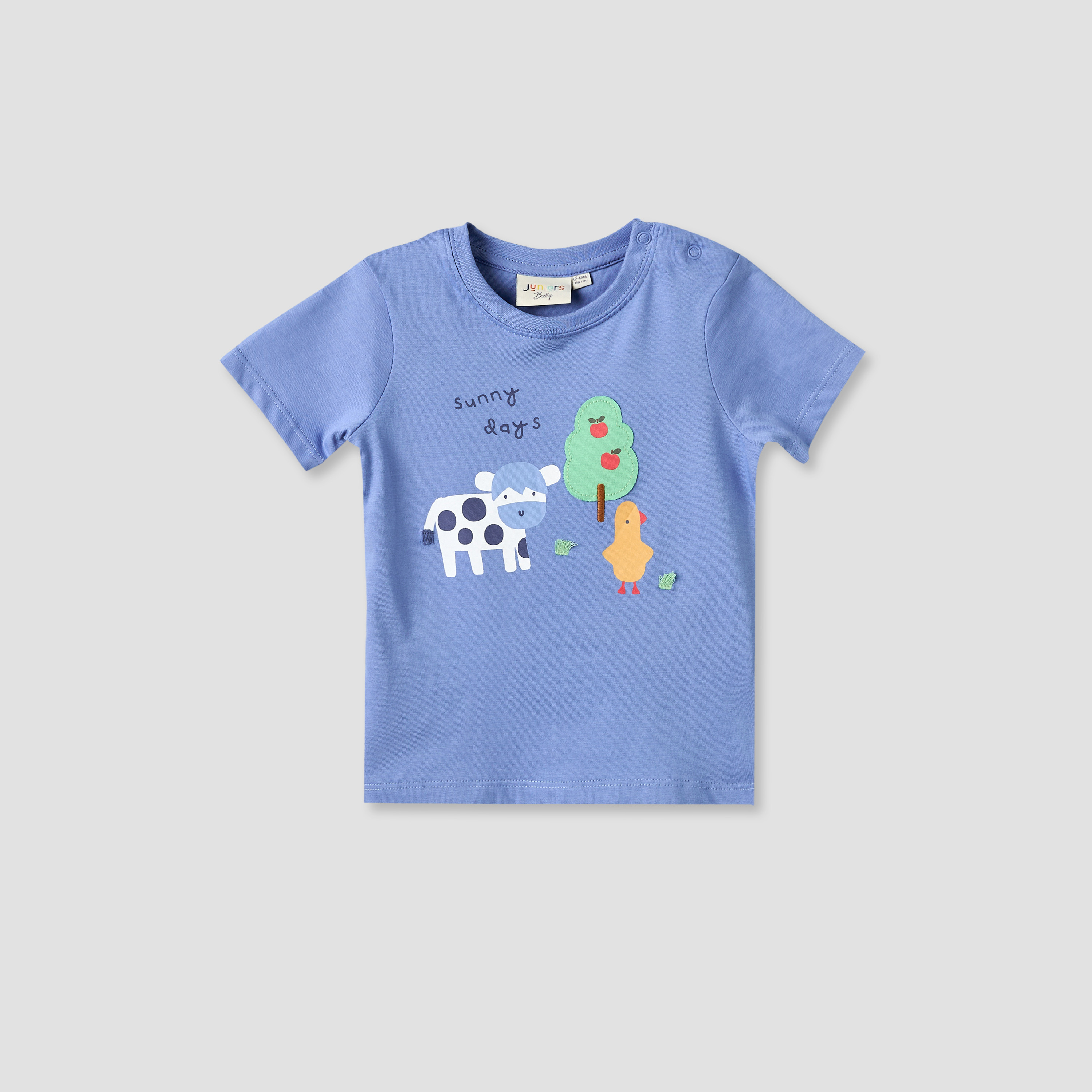 Pack of 3 Juniors Round Neck Short Sleeves T-shirt with Farm Print-baby-boys-clothing-tshirtsandpolos-image-6