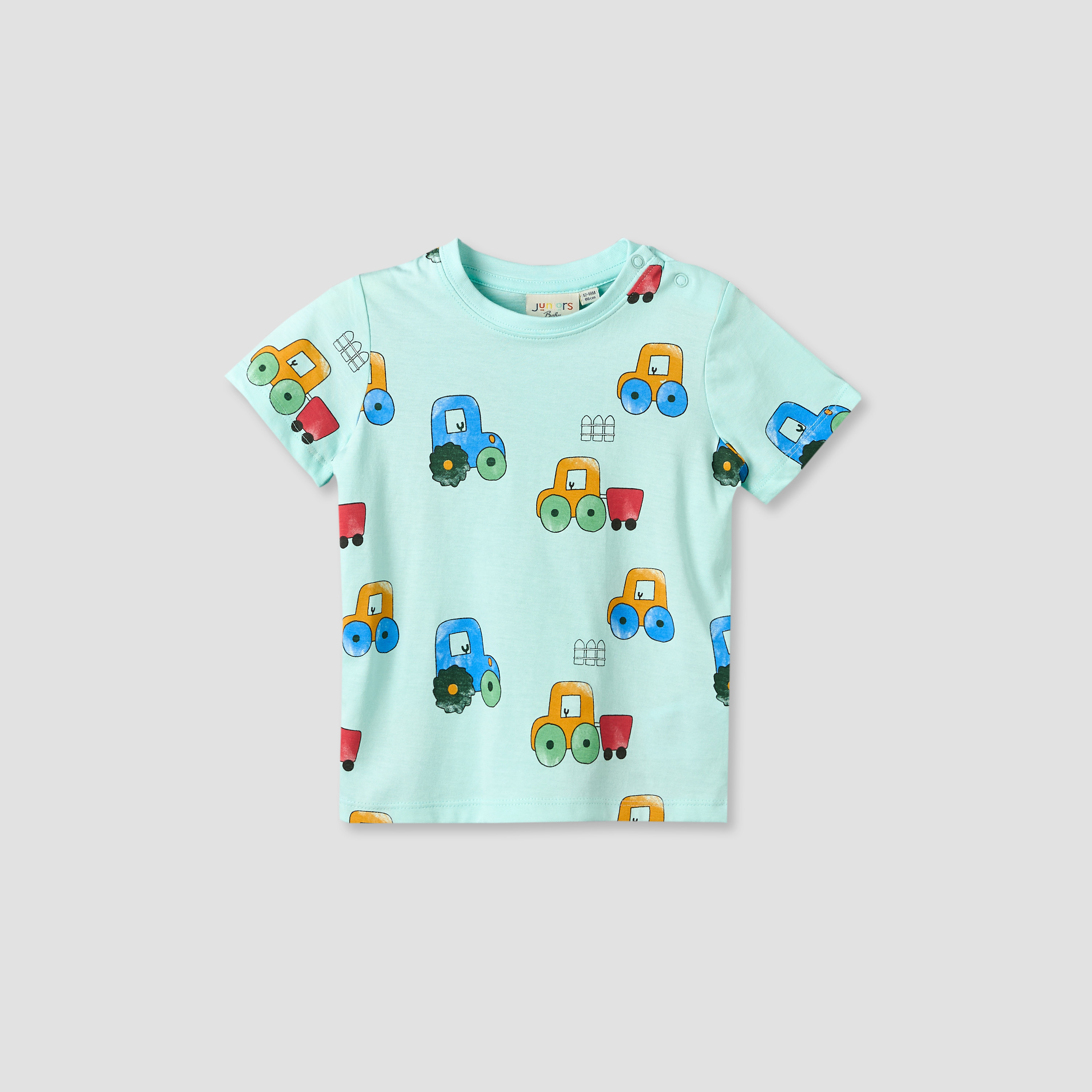 Pack of 3 Juniors Round Neck Short Sleeves T-shirt with Farm Print-baby-boys-clothing-tshirtsandpolos-image-6