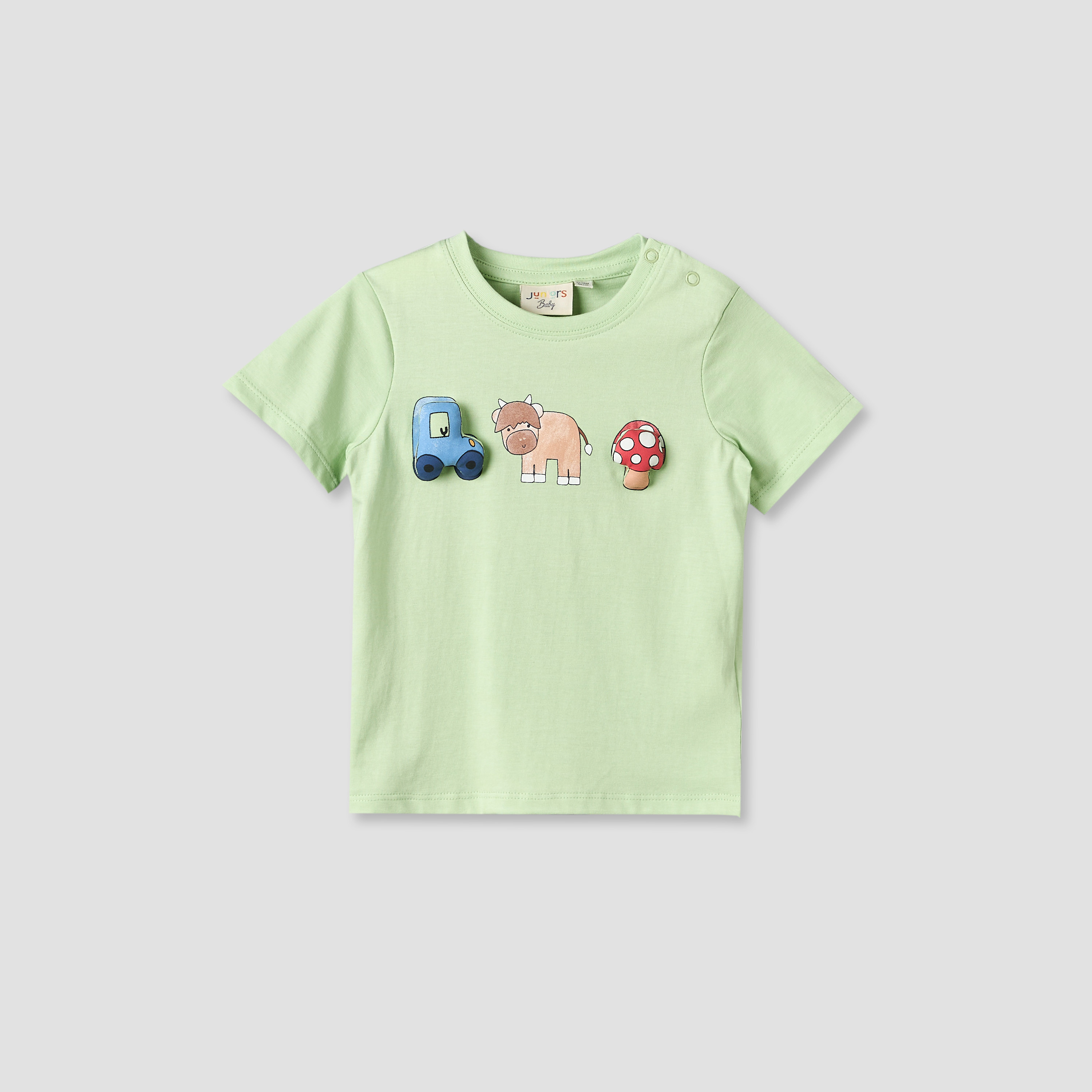 Pack of 3 Juniors Round Neck Short Sleeves T-shirt with Farm Print-baby-boys-clothing-tshirtsandpolos-image-7