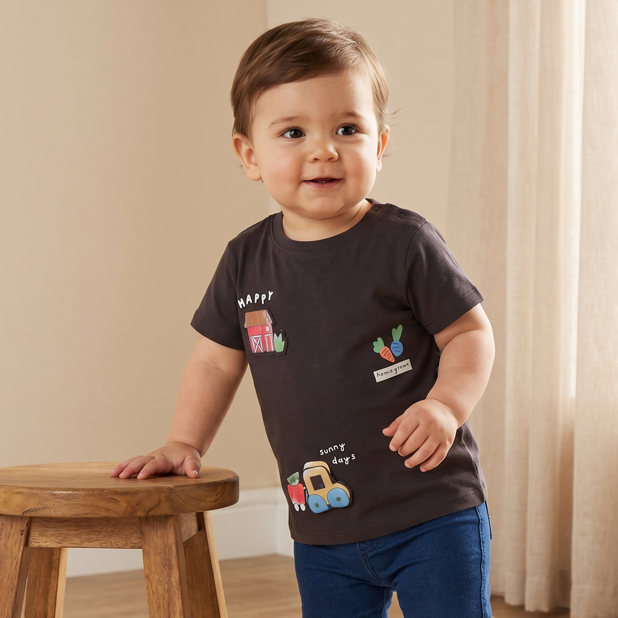 Pack of 3 Juniors Crew Neck Short Sleeves T-shirt with Farm Animal Print-baby-boys-clothing-tshirtsandpolos-image-2