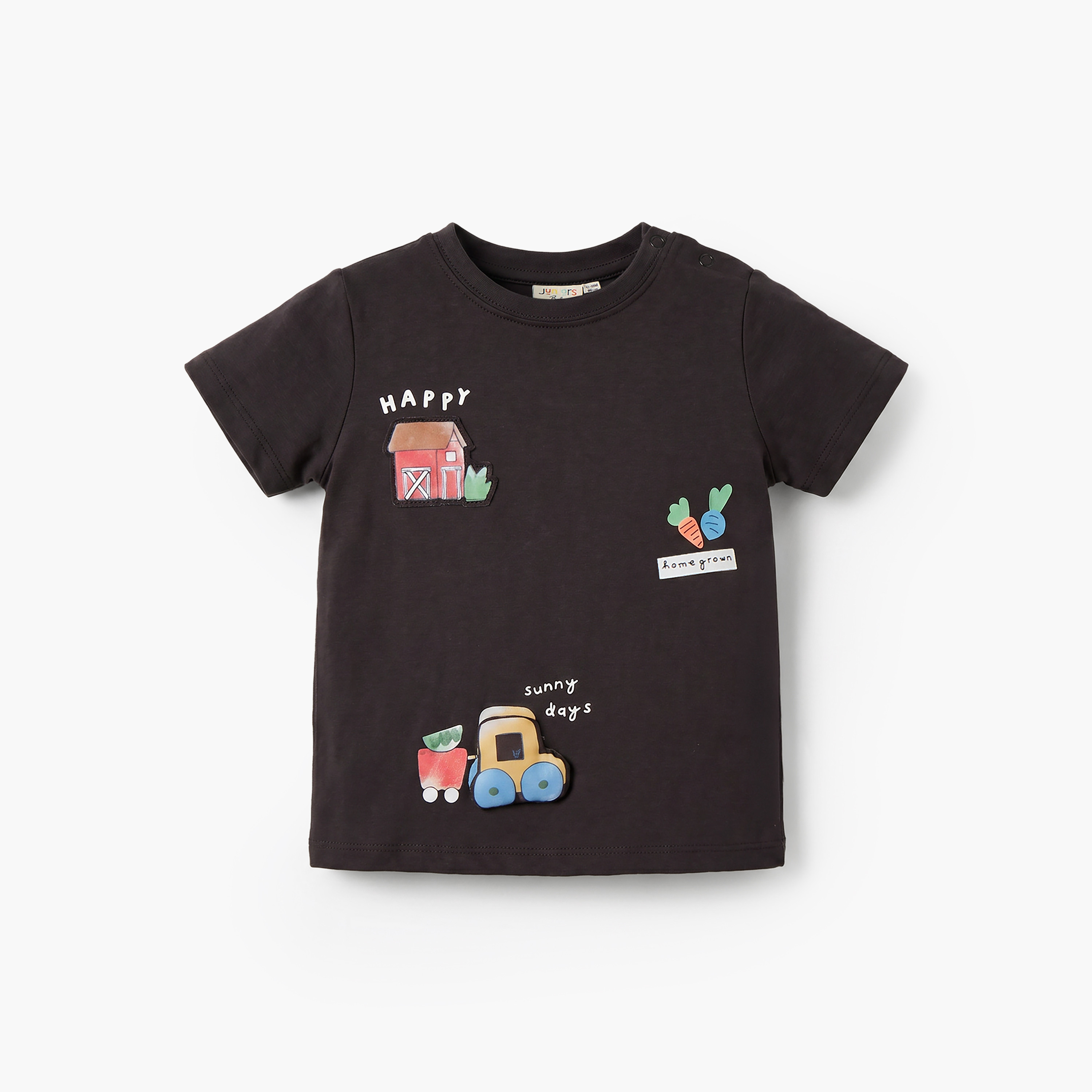Pack of 3 Juniors Crew Neck Short Sleeves T-shirt with Farm Animal Print-baby-boys-clothing-tshirtsandpolos-image-3