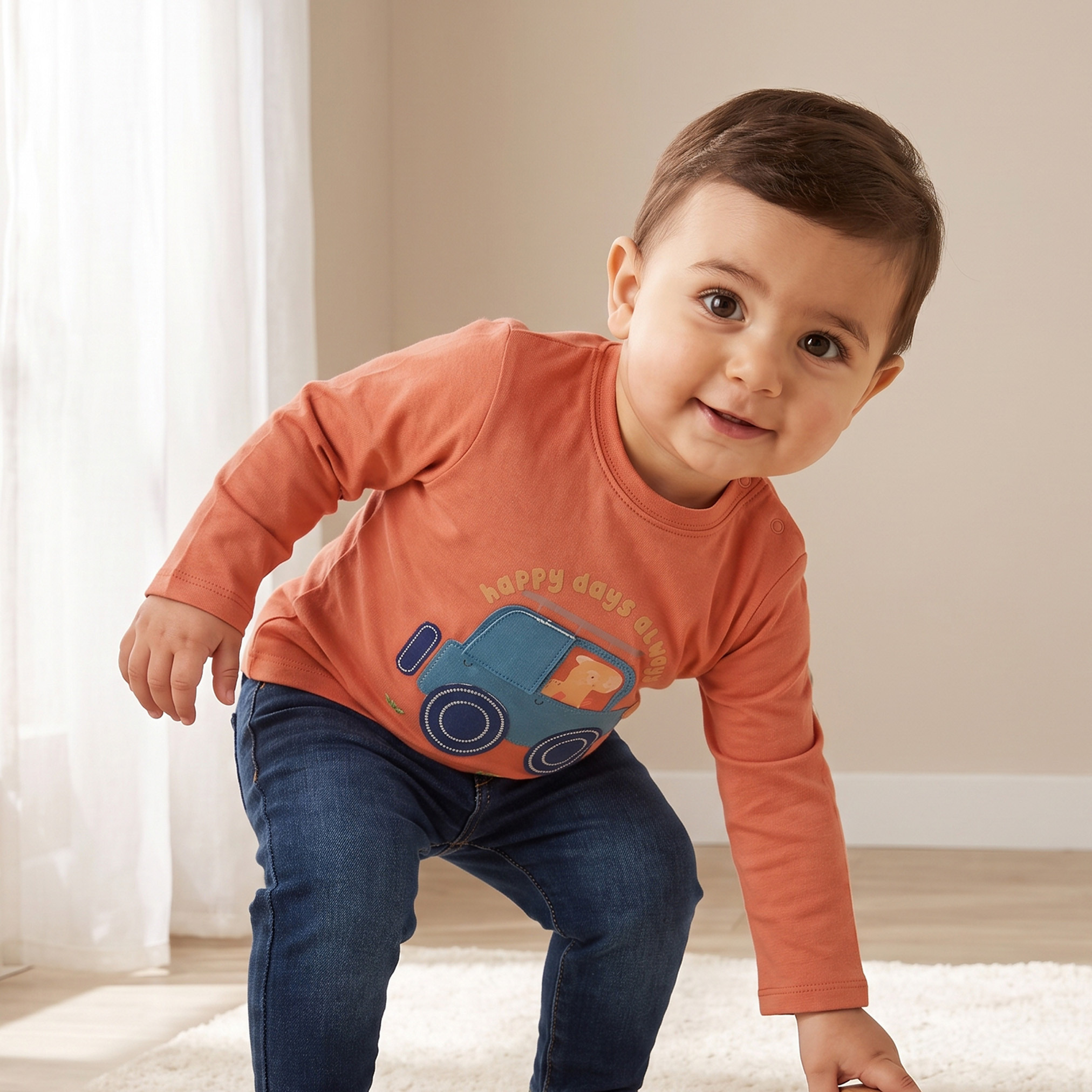 تيشيرتات بطبعات ديناصور وياقة ضيقة وأكمام طويلة من جونيورز - عبوة 3 قطع-baby-boys-clothing-tshirtsandpolos-image-2