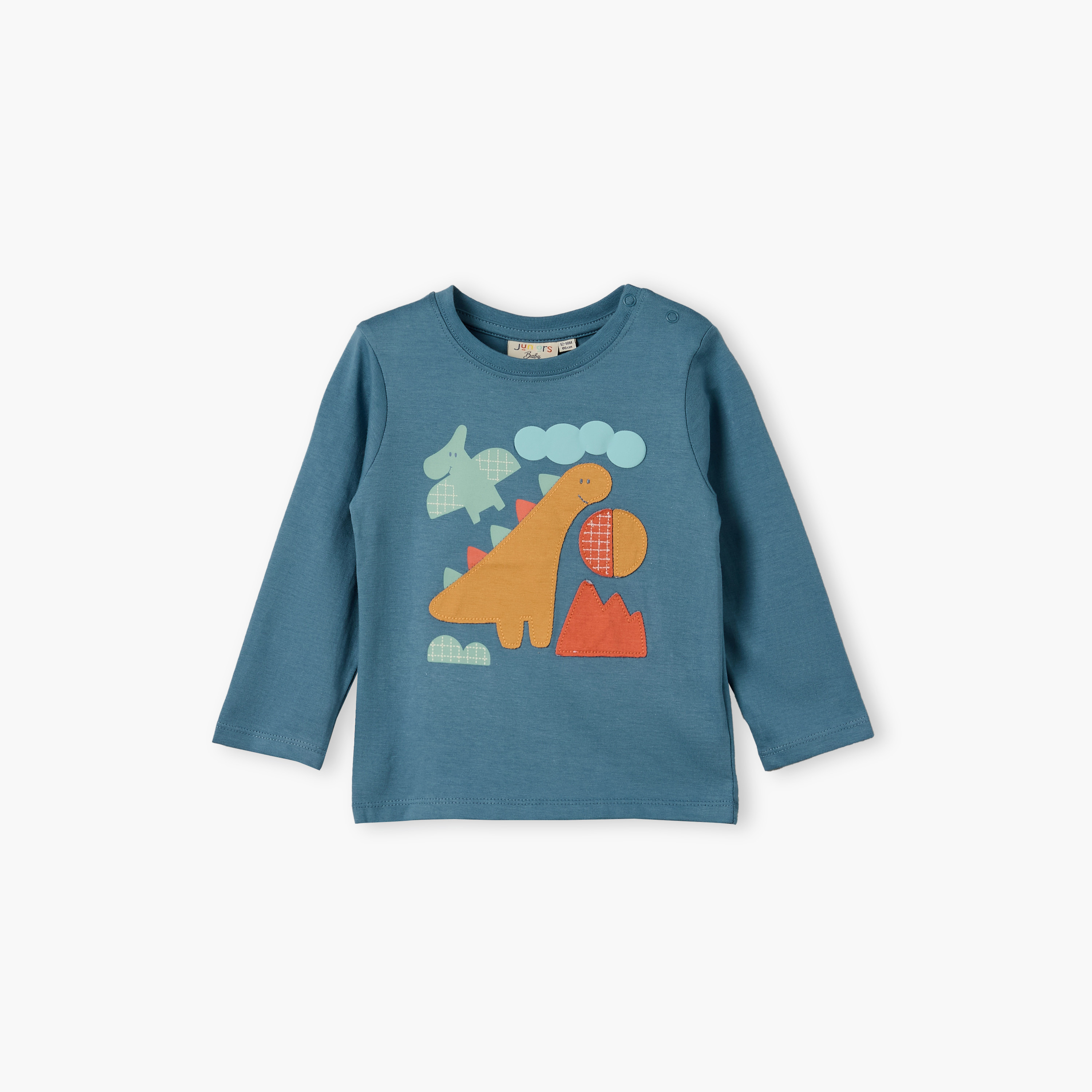 تيشيرتات بطبعات ديناصور وياقة ضيقة وأكمام طويلة من جونيورز - عبوة 3 قطع-baby-boys-clothing-tshirtsandpolos-image-4