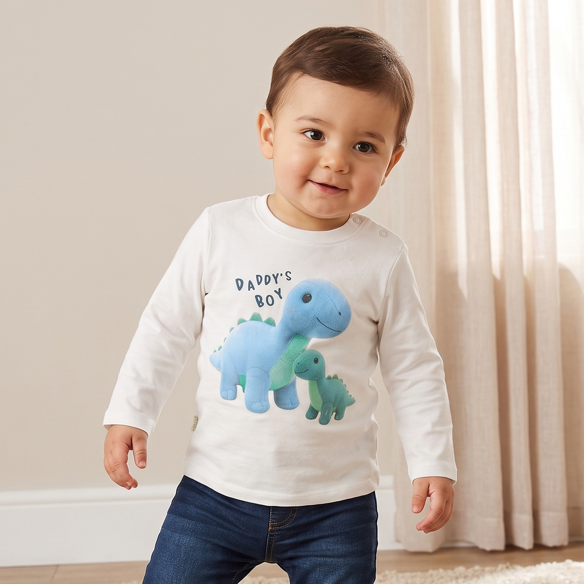 Juniors Long Sleeves T-shirt with Dinosaur Print-baby-boys-clothing-tshirtsandpolos-image-1