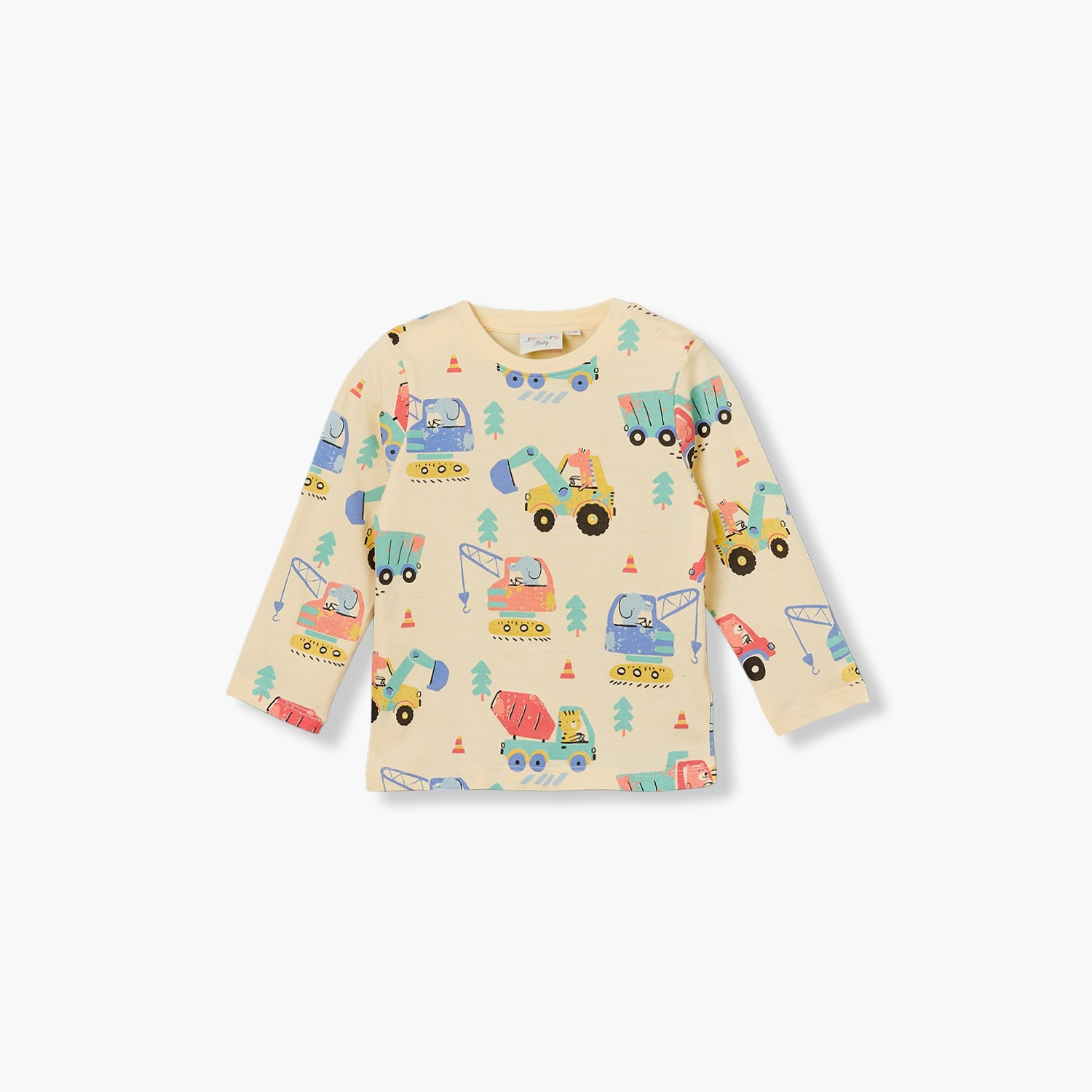 Juniors Crew Neck Long Sleeves T-shirt with Construction Vehicle Print-baby-boys-clothing-tshirtsandpolos-image-2