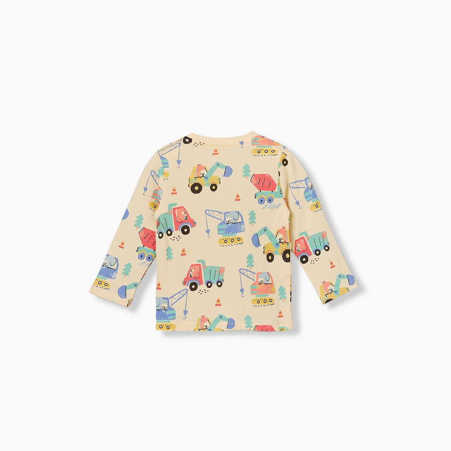 Juniors Crew Neck Long Sleeves T-shirt with Construction Vehicle Print-baby-boys-clothing-tshirtsandpolos-image-3