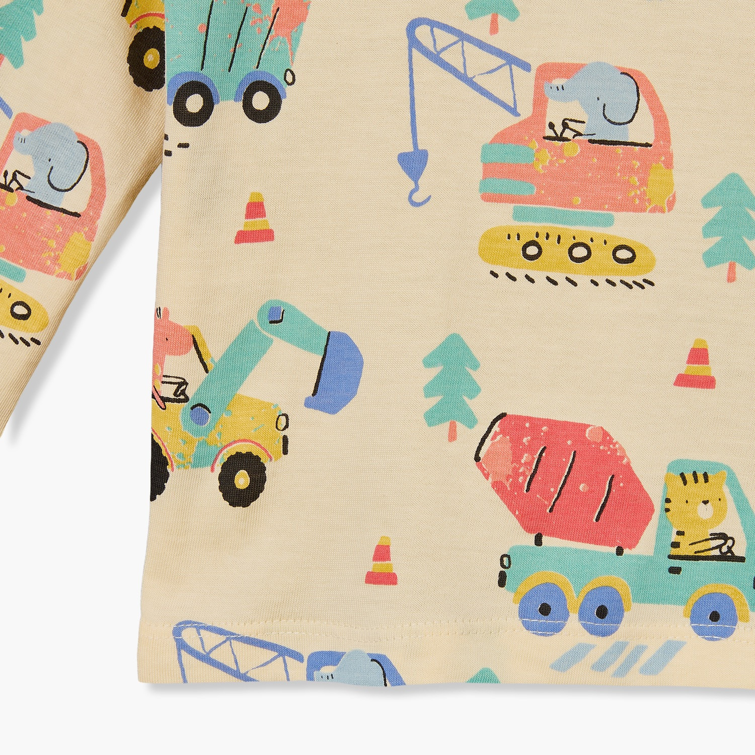 Juniors Crew Neck Long Sleeves T-shirt with Construction Vehicle Print-baby-boys-clothing-tshirtsandpolos-image-5