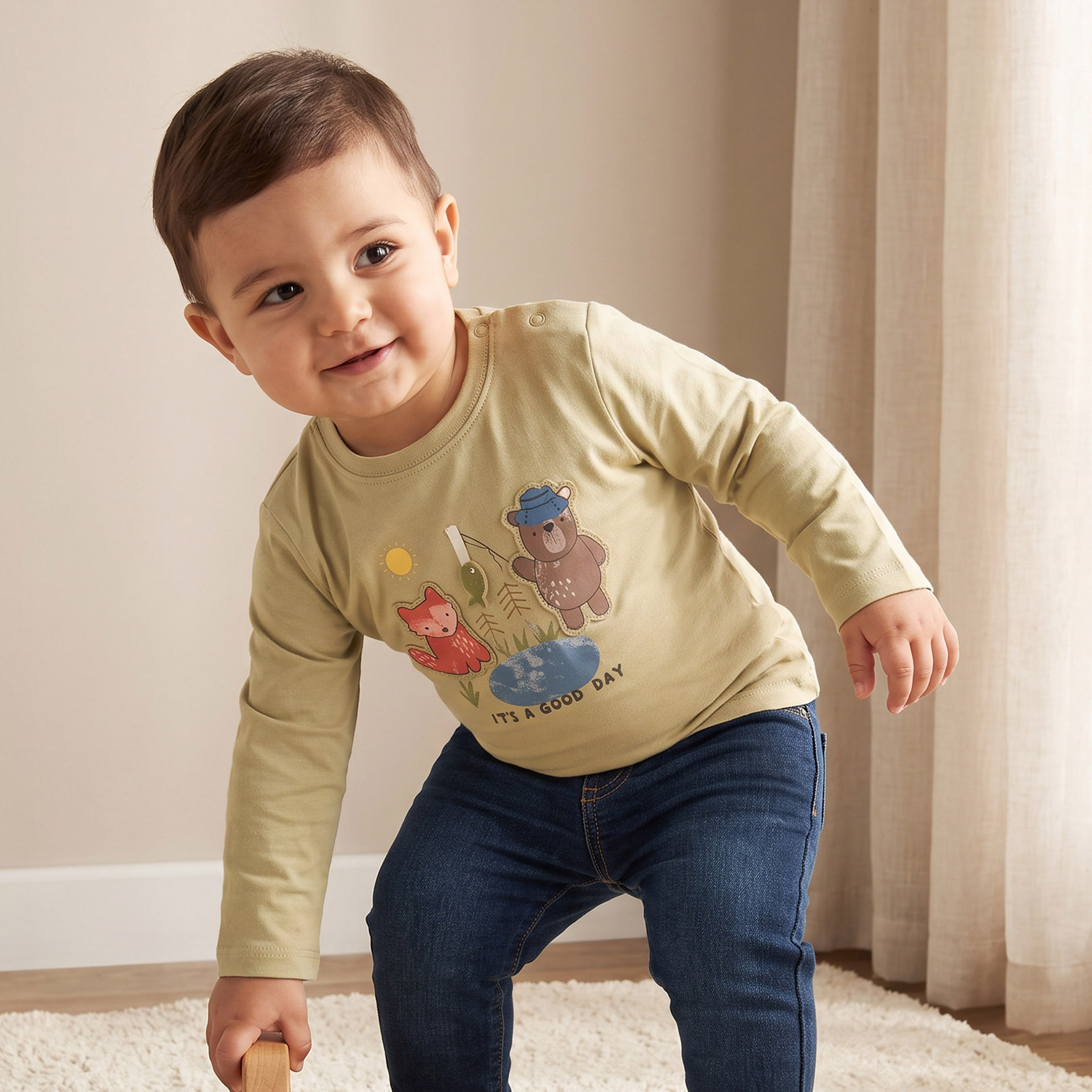 تيشيرتات بطبعات ديناصور وياقة ضيقة وأكمام طويلة من جونيورز - عبوة 3 قطع-baby-boys-clothing-tshirtsandpolos-image-2