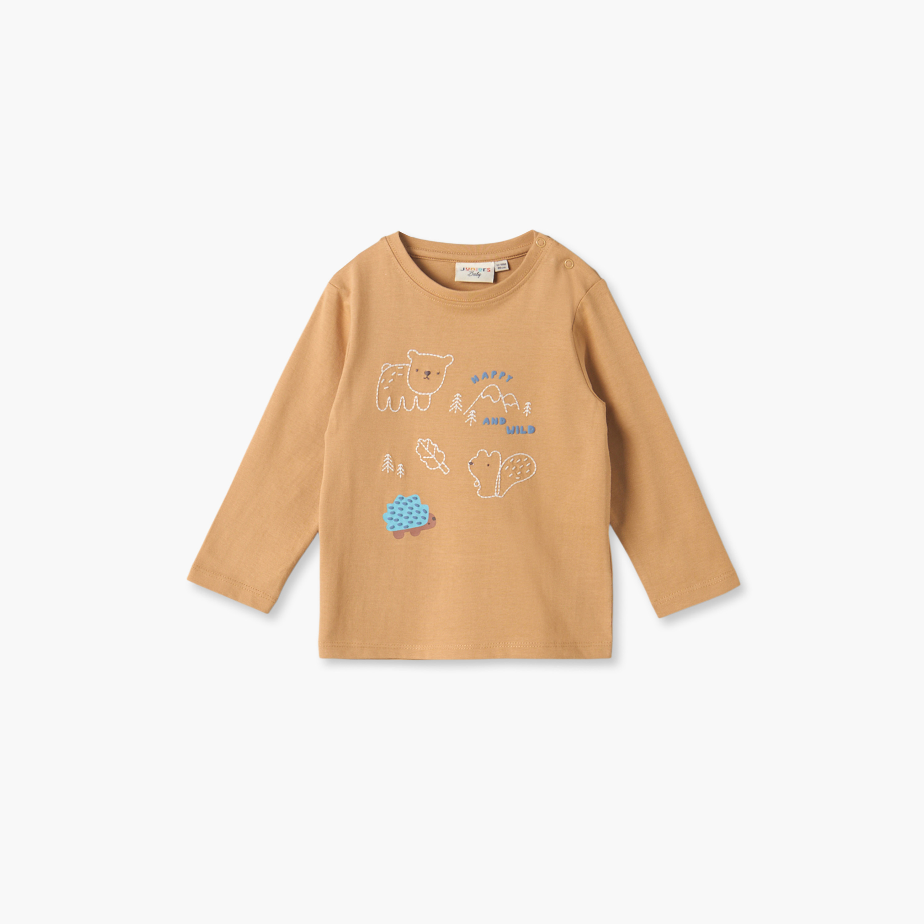 تيشيرتات بطبعات ديناصور وياقة ضيقة وأكمام طويلة من جونيورز - عبوة 3 قطع-baby-boys-clothing-tshirtsandpolos-image-4