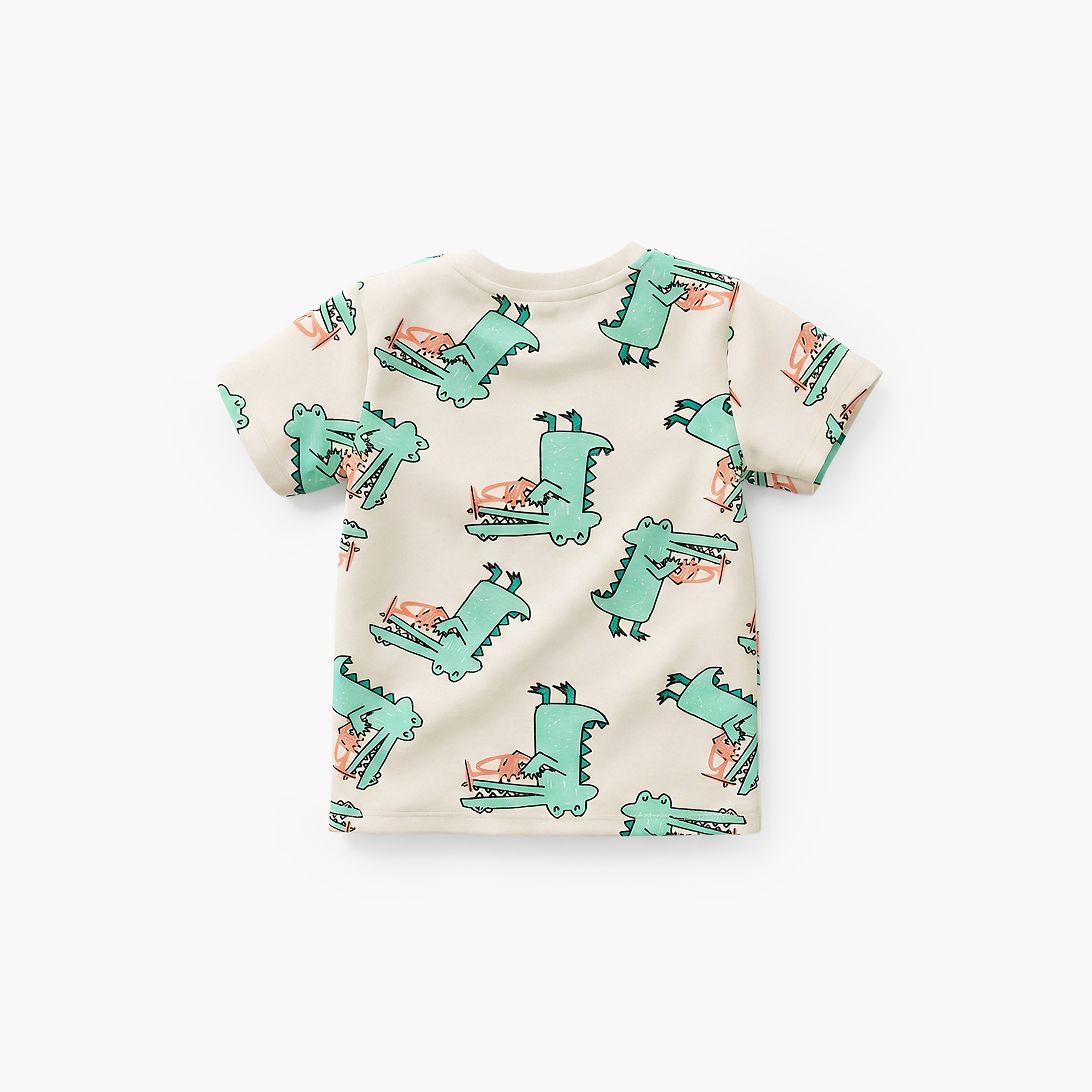 Juniors Short Sleeves T-shirt with Crocodile Print-baby-boys-clothing-tshirtsandpolos-image-3