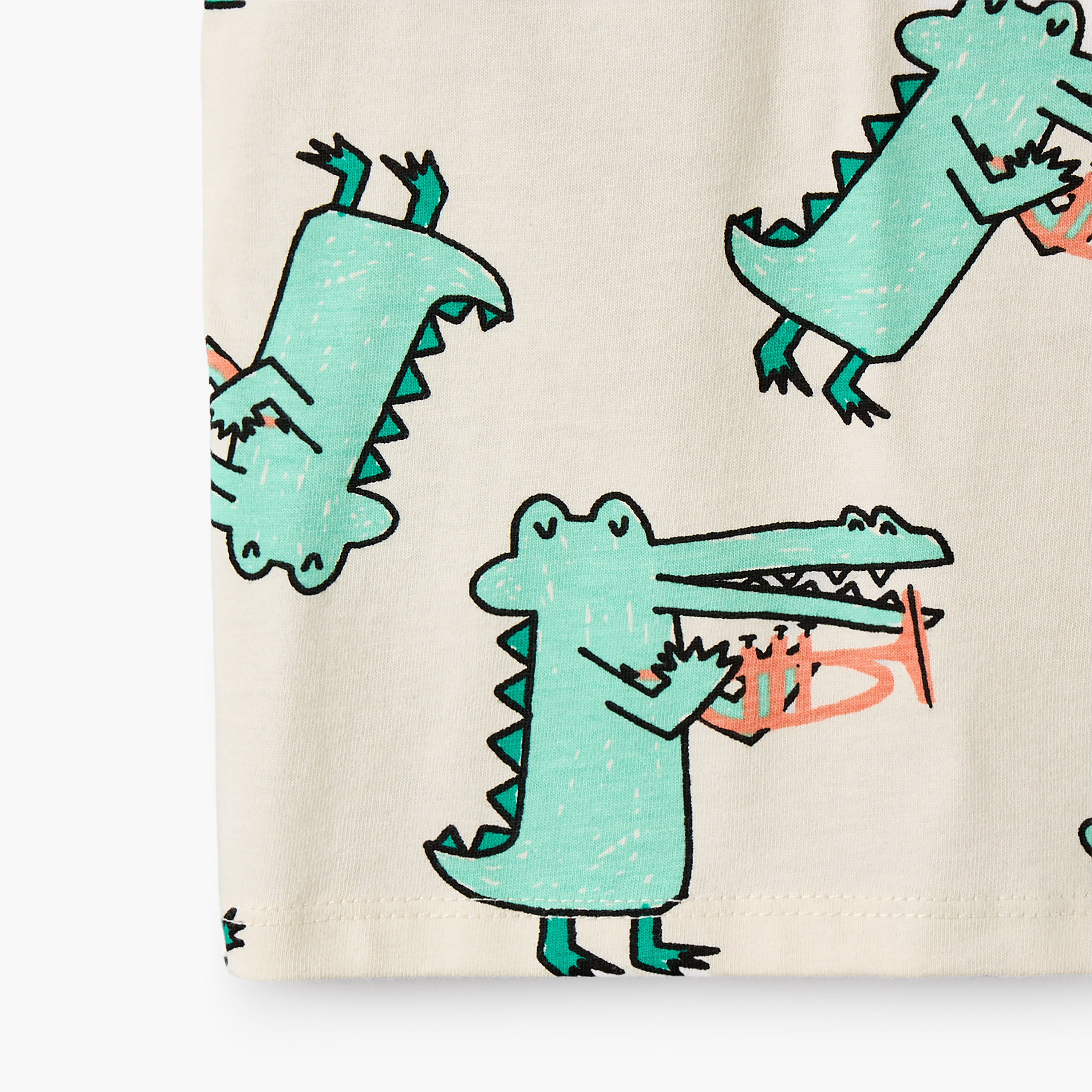 Juniors Short Sleeves T-shirt with Crocodile Print-baby-boys-clothing-tshirtsandpolos-image-5